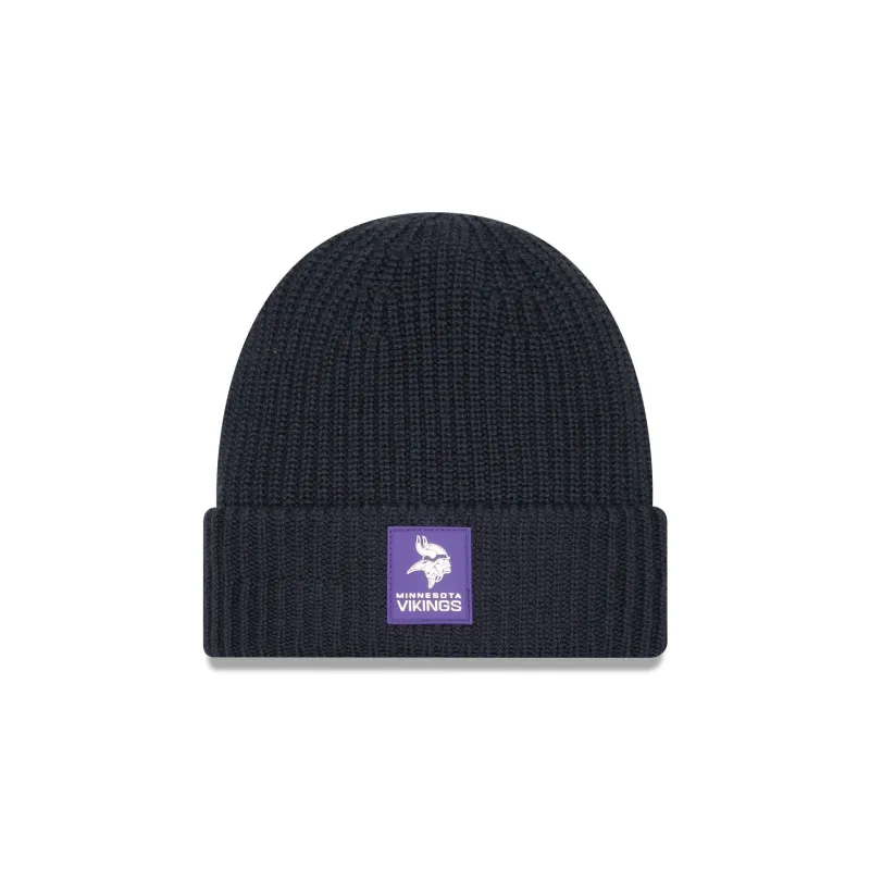 Minnesota Vikings 2025 Sideline Cold Weather Steel Clouds Cuff Knit Beanie sold by New Era