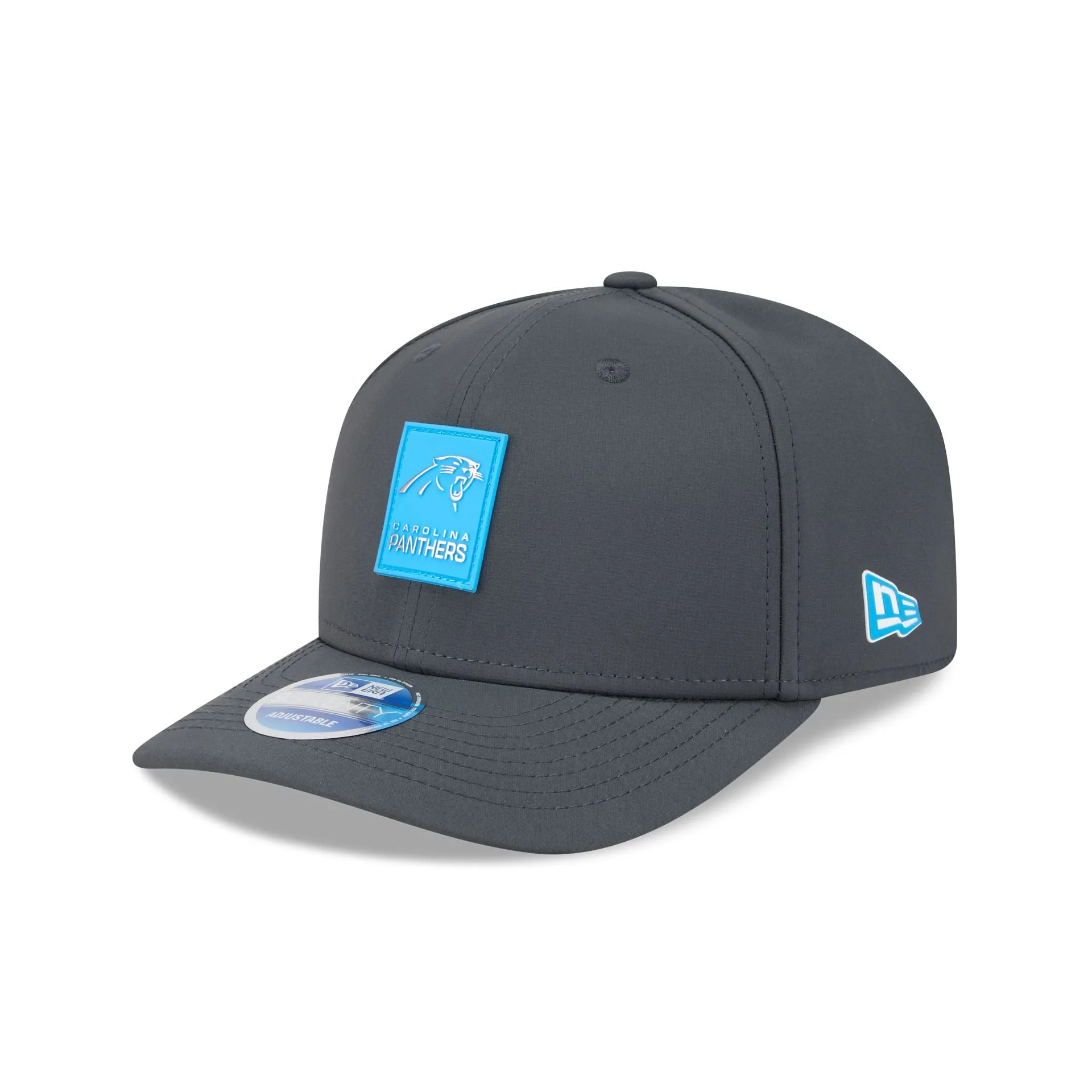 Carolina Panthers 2025 Sideline Cold Weather Steel Clouds 9SEVENTY Stretch-Snap Hat sold by New Era