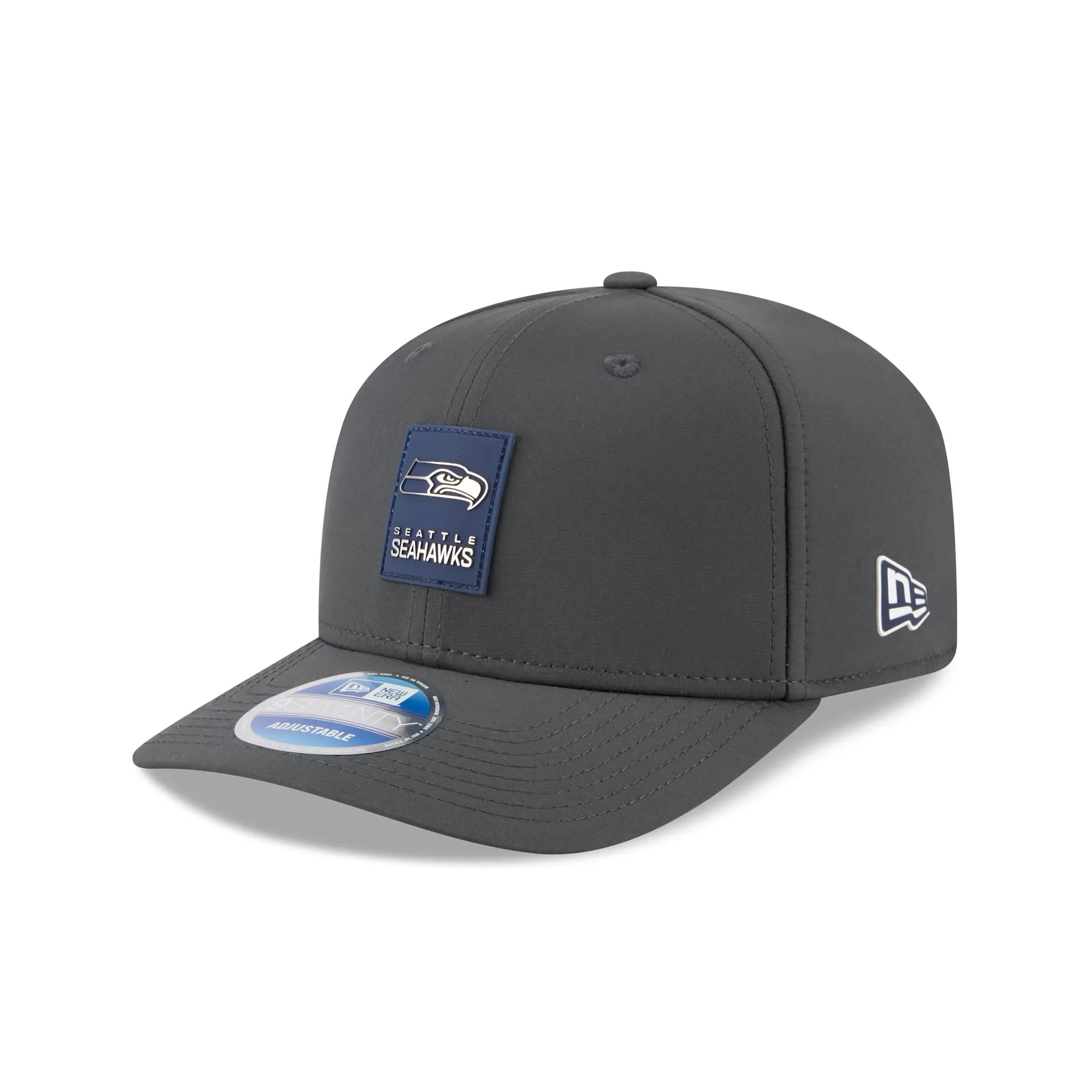 Seattle Seahawks 2025 Sideline Cold Weather Steel Clouds 9SEVENTY Stretch-Snap Hat sold by New Era