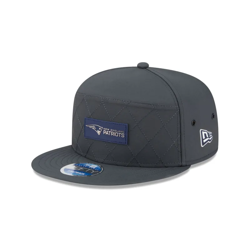 New England Patriots 2025 Sideline Cold Weather Steel Clouds Split Panel 9FIFTY Snapback Hat sold by New Era