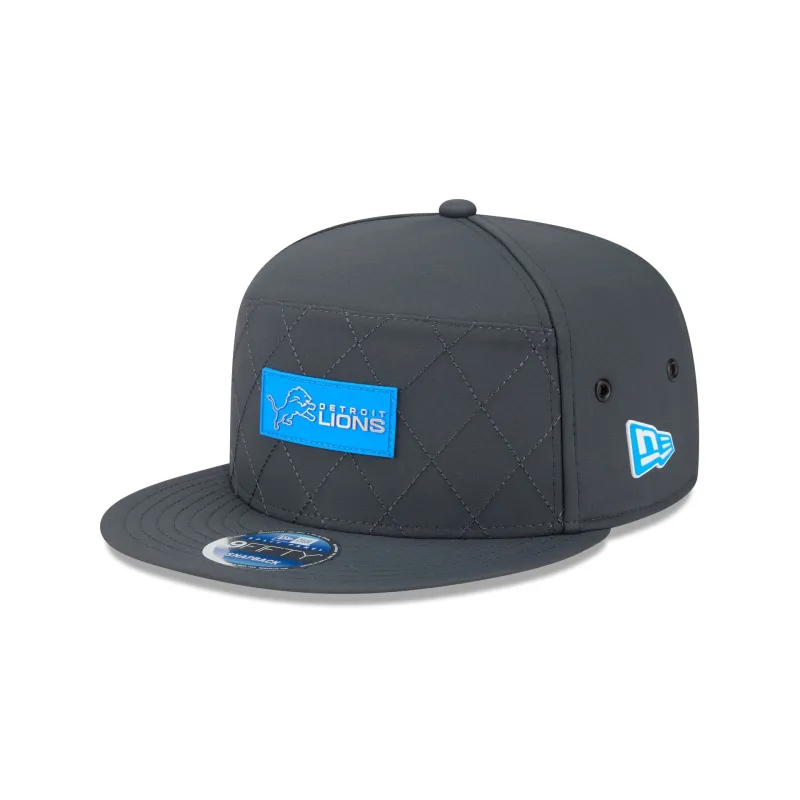Detroit Lions 2025 Sideline Cold Weather Steel Clouds Split Panel 9FIFTY Snapback Hat sold by New Era