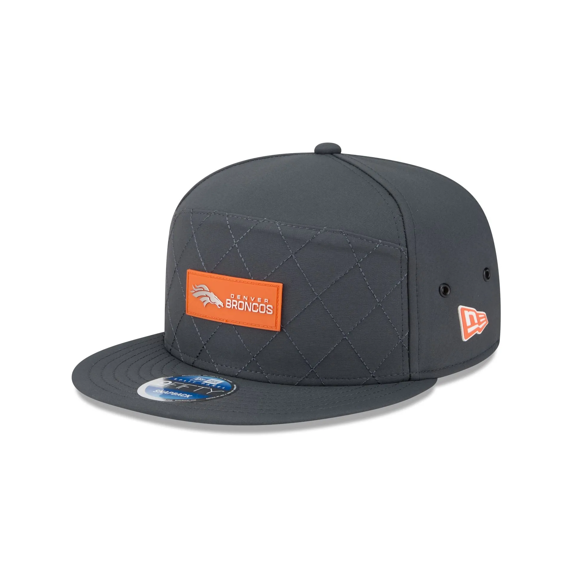 Denver Broncos 2025 Sideline Cold Weather Steel Clouds Split Panel 9FIFTY Snapback Hat sold by New Era