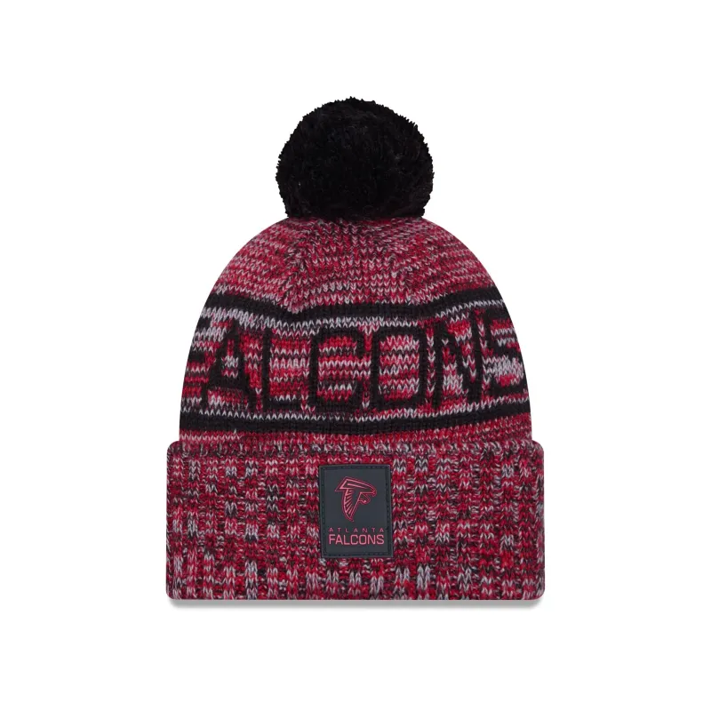 Atlanta Falcons 2025 Sideline Cold Weather Pom Knit Hat sold by New Era