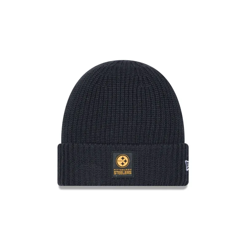 Pittsburgh Steelers 2025 Sideline Cold Weather Steel Clouds Cuff Knit Beanie sold by New Era