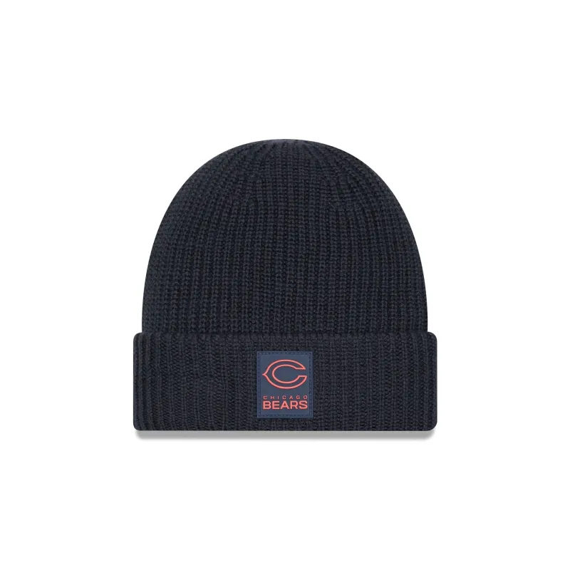 Chicago Bears 2025 Sideline Cold Weather Steel Clouds Cuff Knit Beanie sold by New Era
