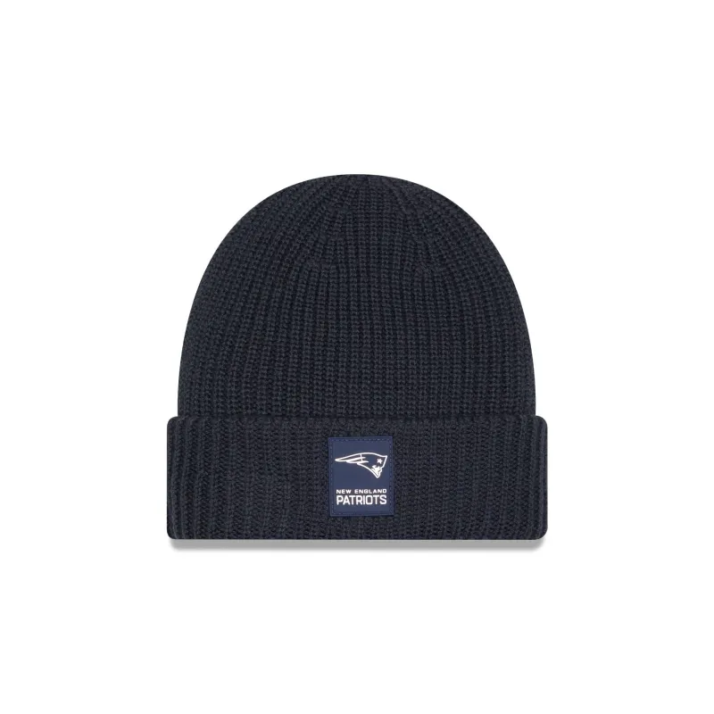 New England Patriots 2025 Sideline Cold Weather Steel Clouds Cuff Knit Beanie sold by New Era