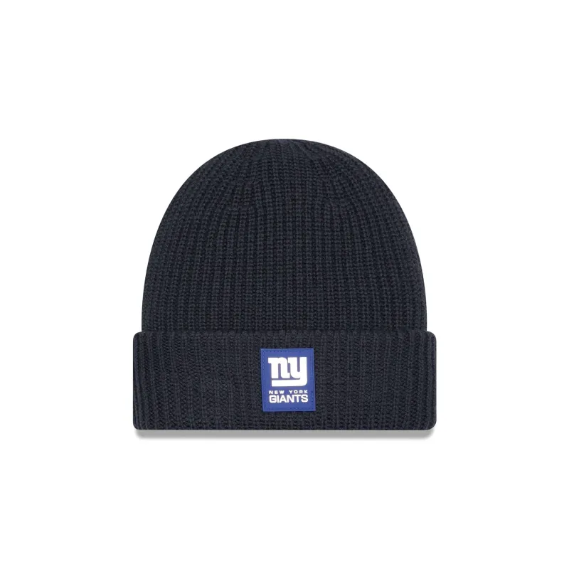 New York Giants 2025 Sideline Cold Weather Steel Clouds Cuff Knit Beanie sold by New Era