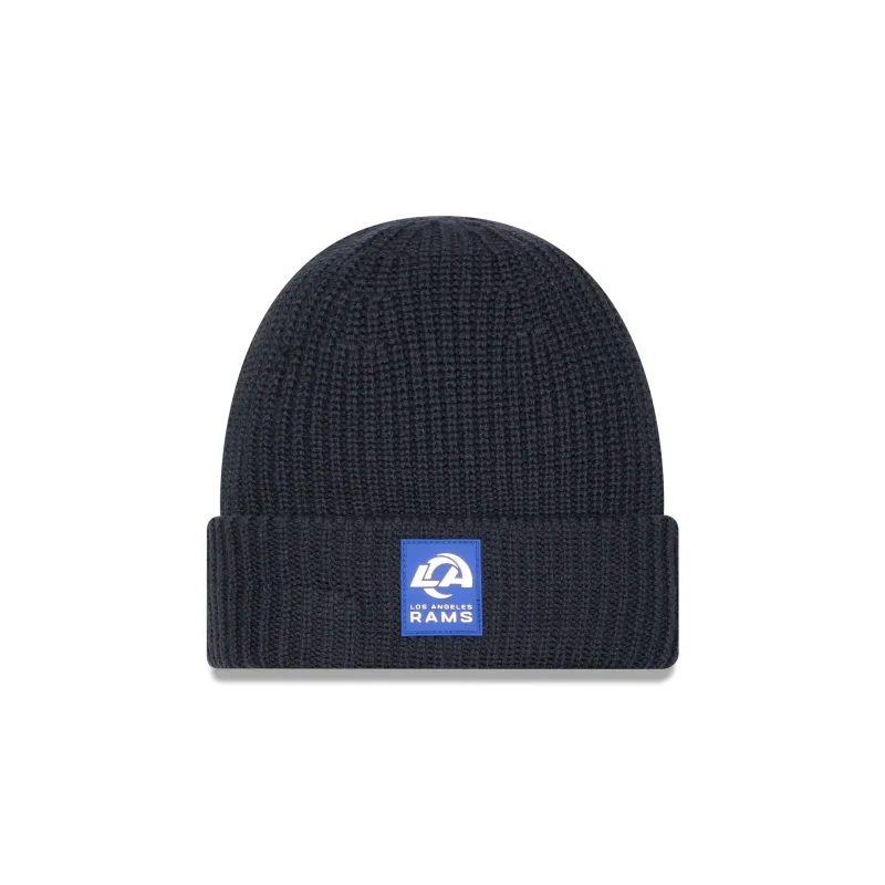 Los Angeles Rams 2025 Sideline Cold Weather Steel Clouds Cuff Knit Beanie sold by New Era