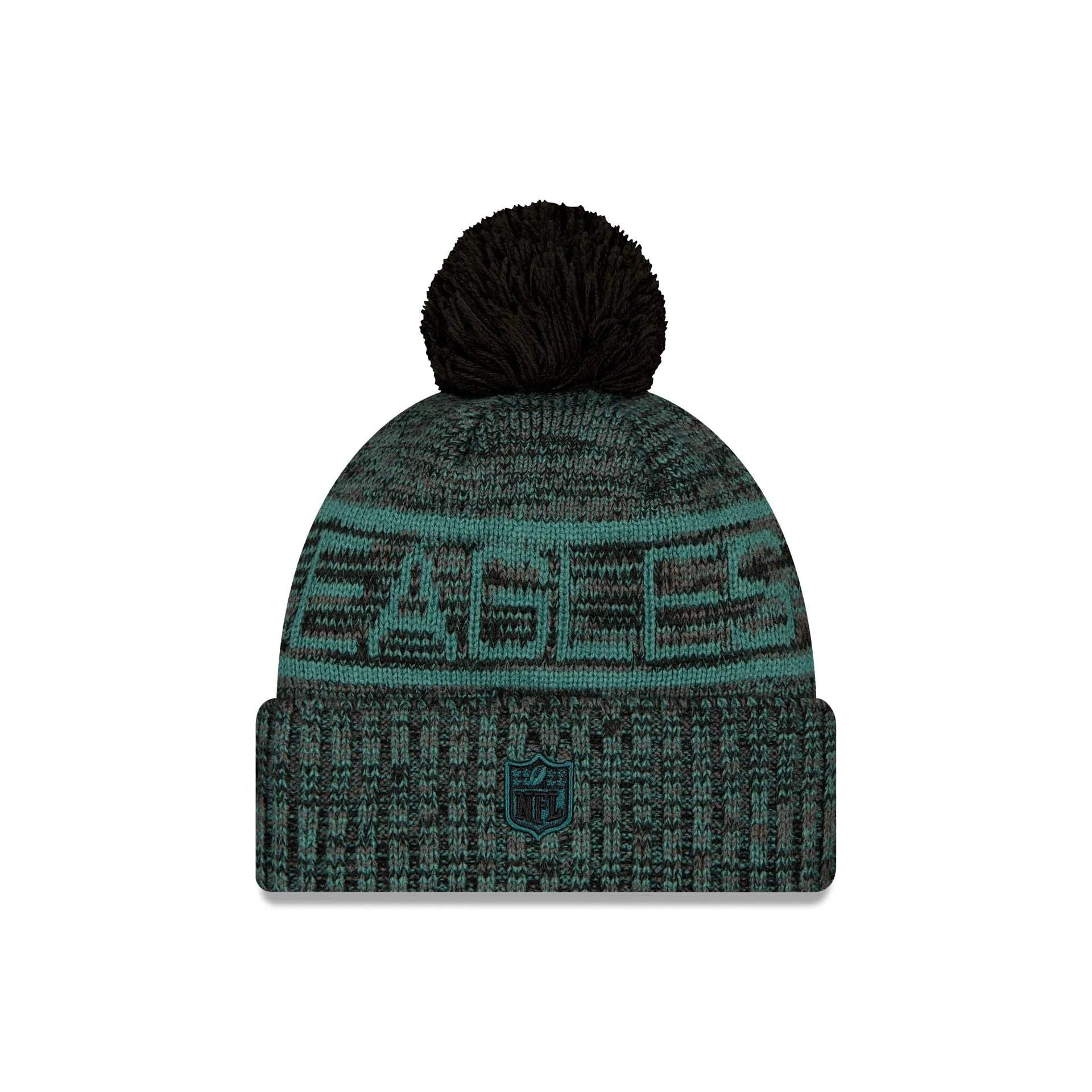 Philadelphia Eagles 2025 Sideline Cold Weather Black Pom Knit Hat sold by New Era product image thumbnail 2