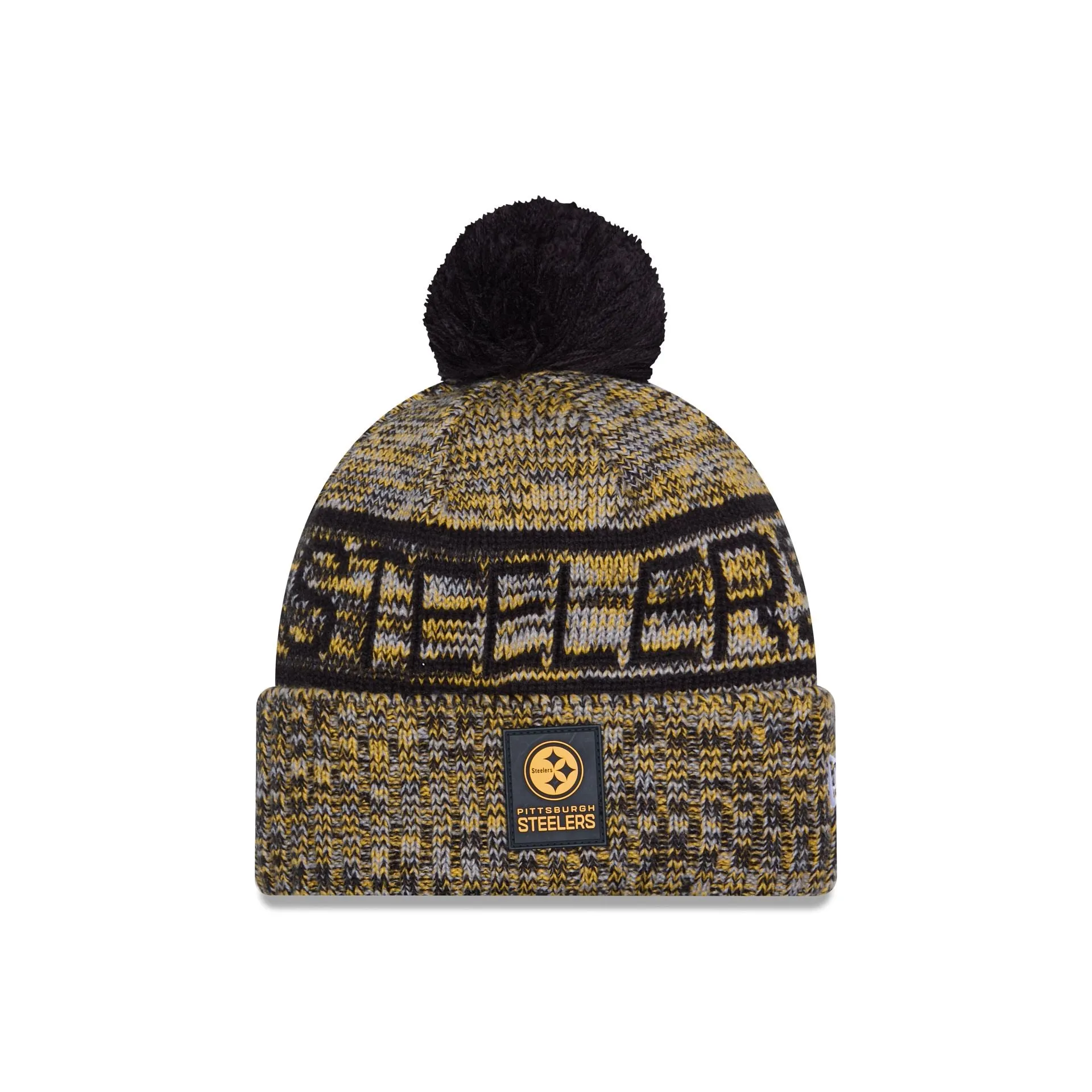 Pittsburgh Steelers 2025 Sideline Cold Weather Pom Knit Hat sold by New Era