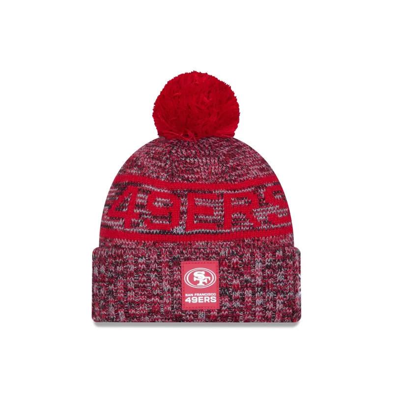 San Francisco 49ers 2025 Sideline Cold Weather Pom Knit Hat sold by New Era