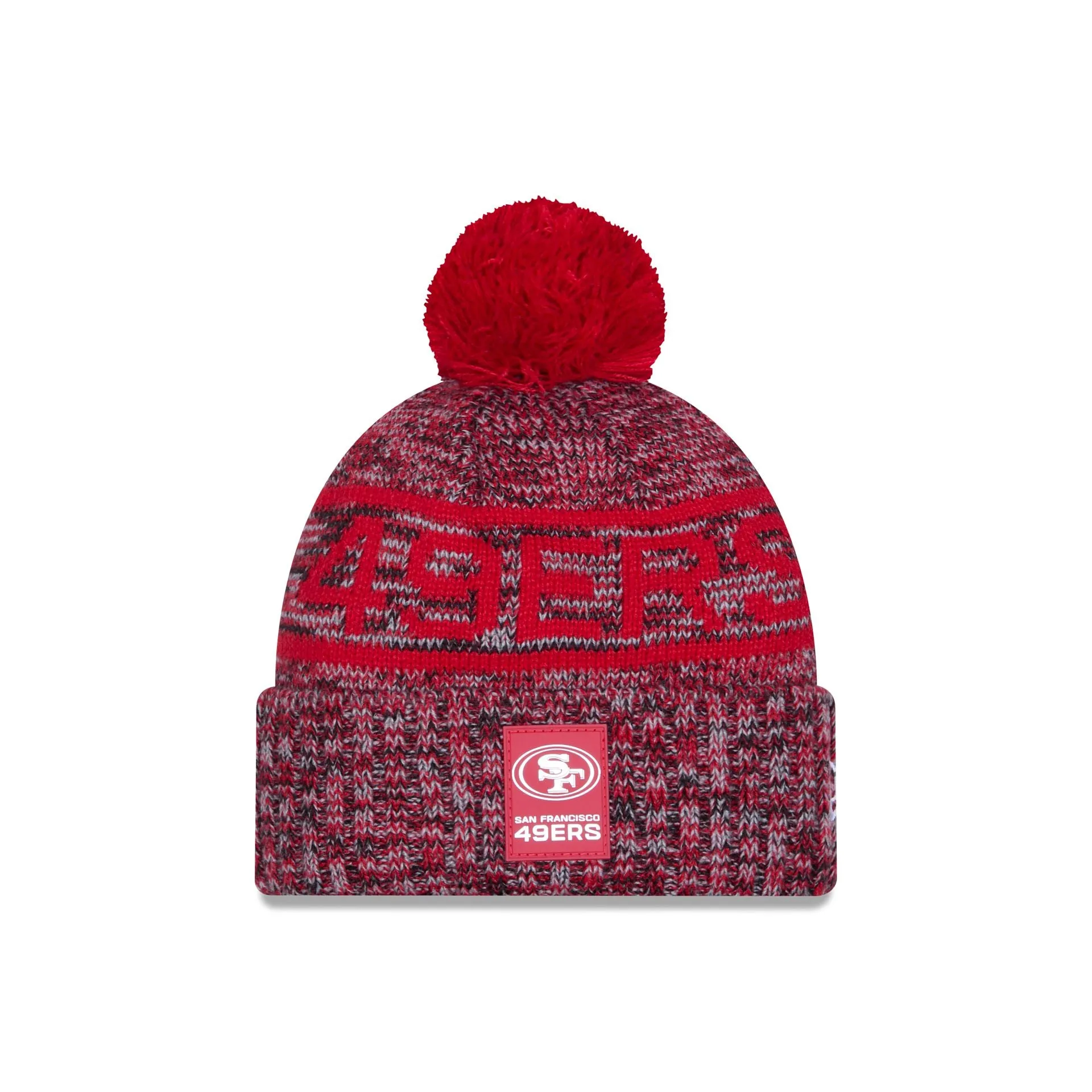 San Francisco 49ers 2025 Sideline Cold Weather Pom Knit Hat sold by New Era