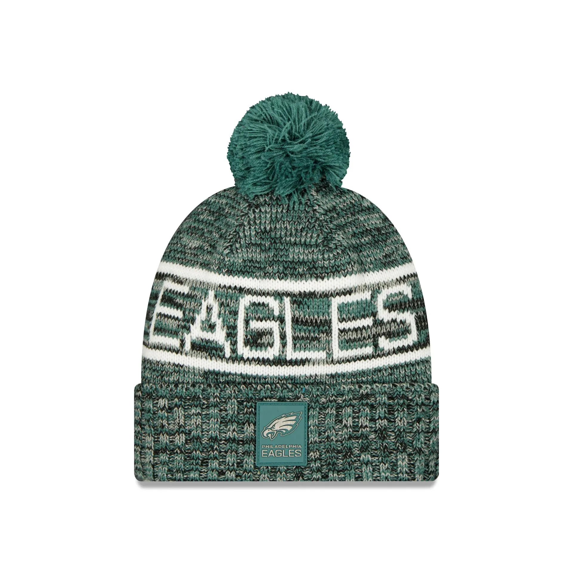 Philadelphia Eagles 2025 Sideline Cold Weather Pom Knit Hat sold by New Era