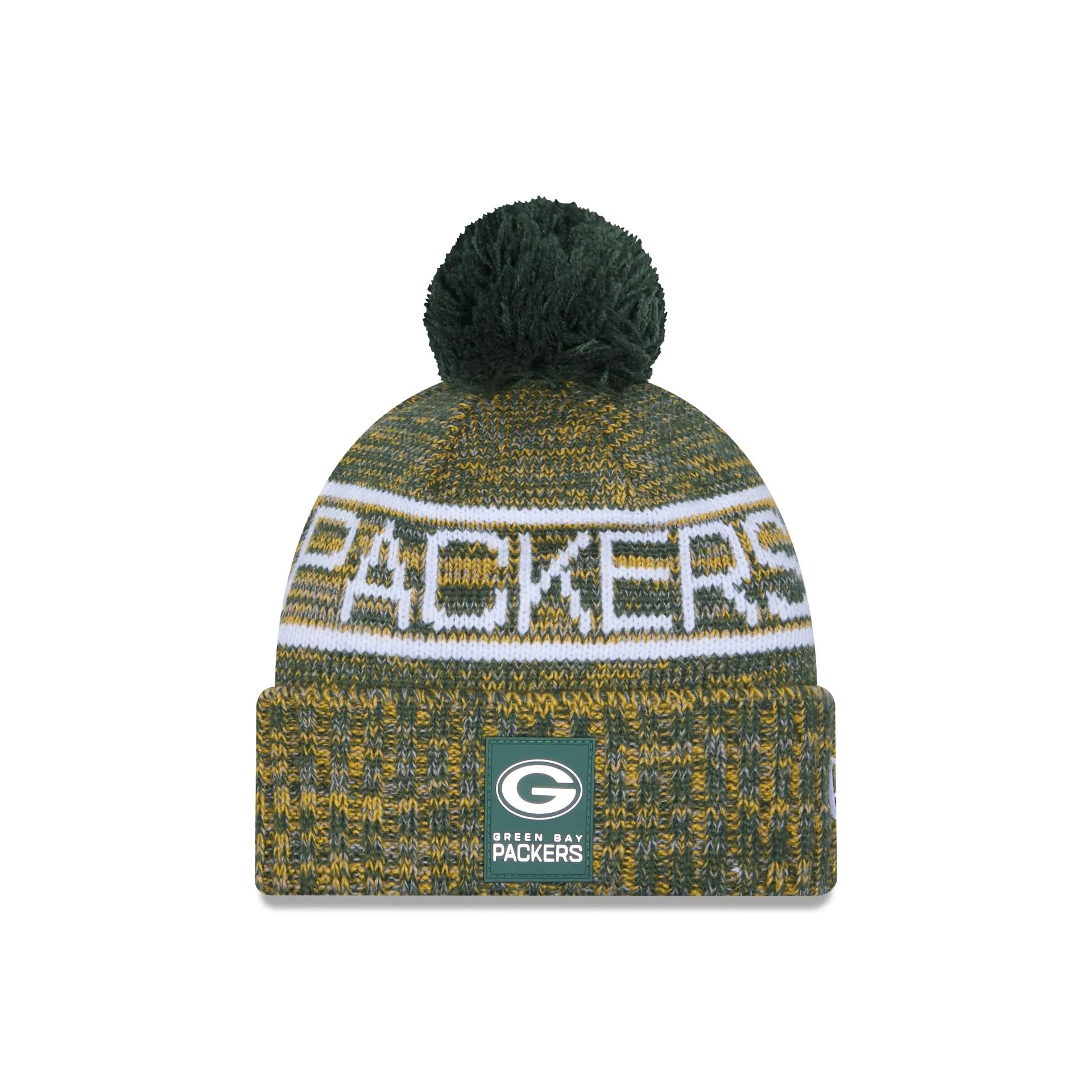 Green Bay Packers 2025 Sideline Cold Weather Pom Knit Hat sold by New Era