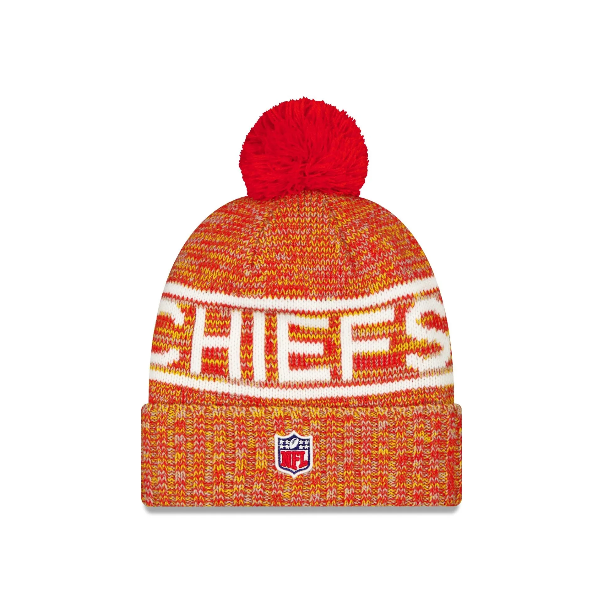 Kansas City Chiefs 2025 Sideline Cold Weather Pom Knit Hat sold by New Era product image thumbnail 2