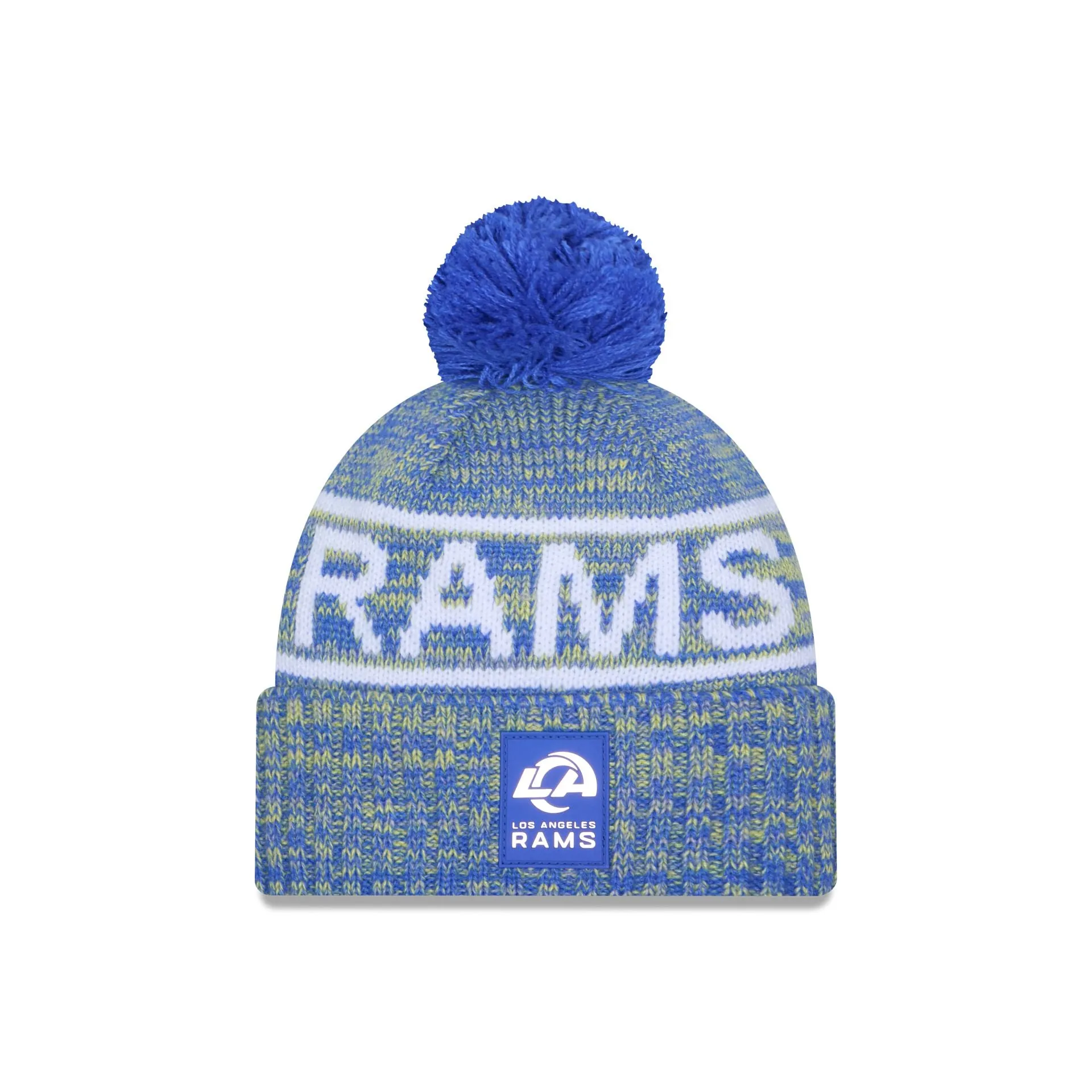 Los Angeles Rams 2025 Sideline Cold Weather Pom Knit Hat sold by New Era