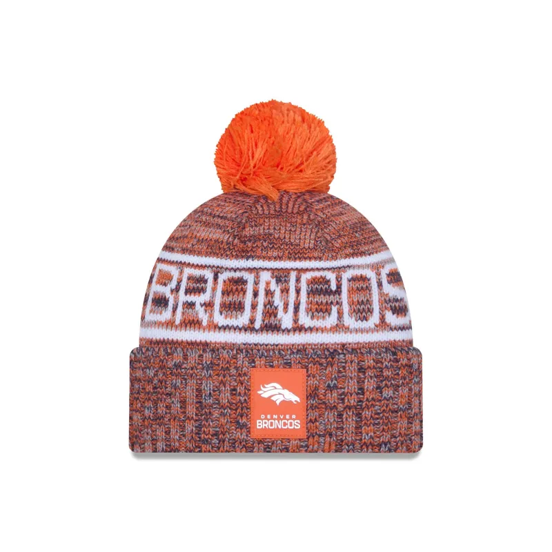 Denver Broncos 2025 Sideline Cold Weather Pom Knit Hat sold by New Era