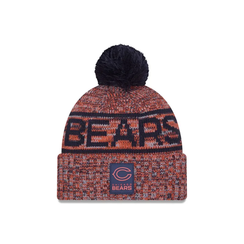 Chicago Bears 2025 Sideline Cold Weather Pom Knit Hat sold by New Era
