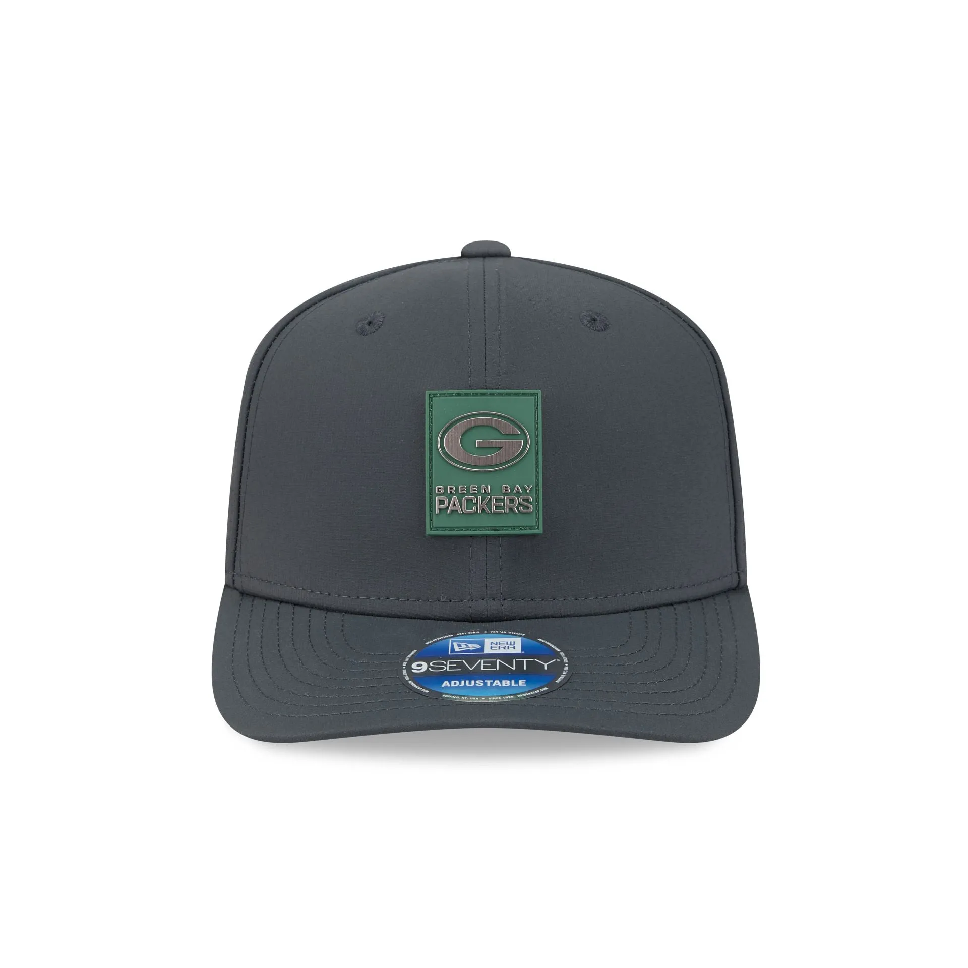 Green Bay Packers 2025 Sideline Cold Weather Steel Clouds 9SEVENTY Stretch-Snap Hat sold by New Era product image thumbnail 2