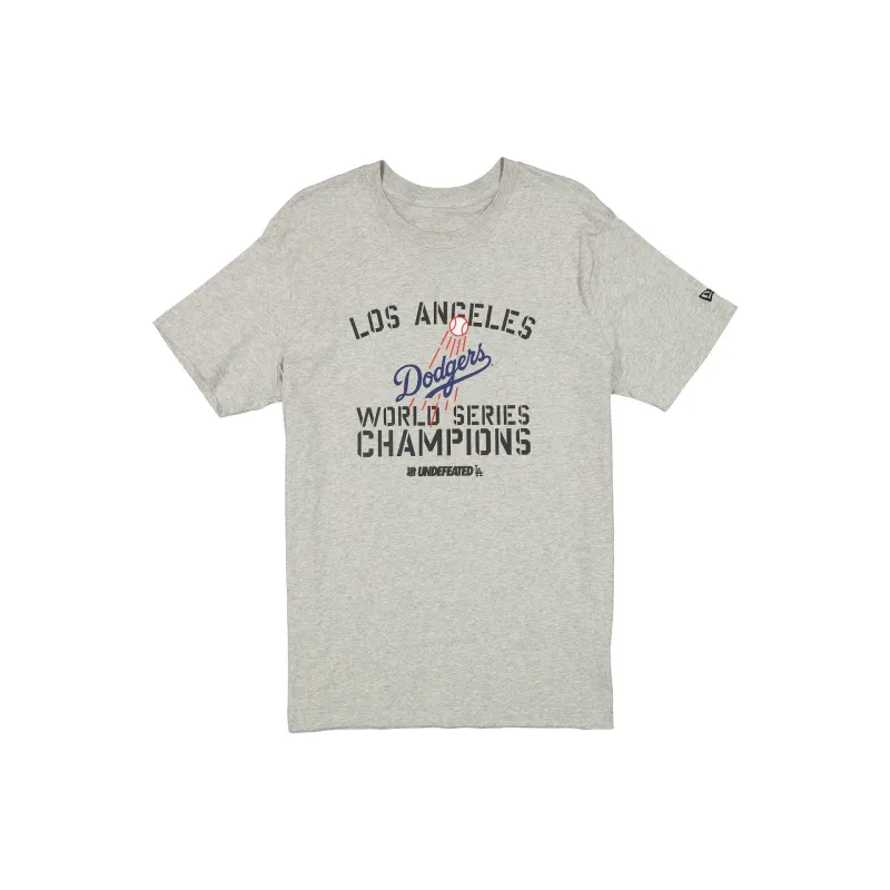 Undefeated x Los Angeles Dodgers 2024 World Series Champions Gray T-Shirt sold by New Era