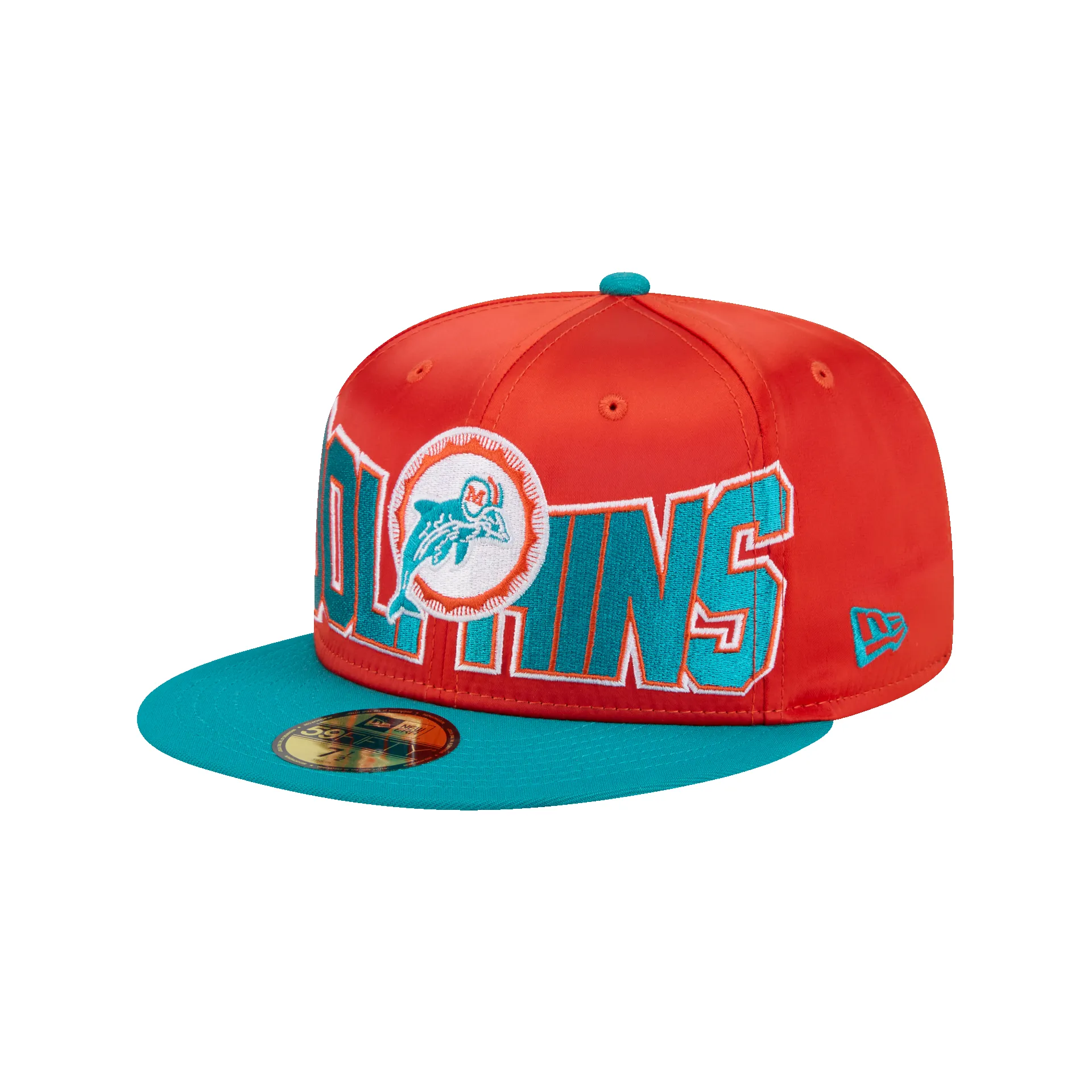 Miami Dolphins Bold Satin 59FIFTY Fitted Hat sold by New Era