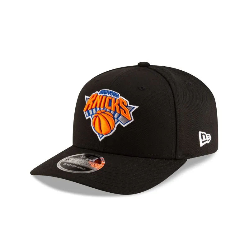 New York Knicks Team Black 9SEVENTY Stretch-Snap Hat sold by New Era