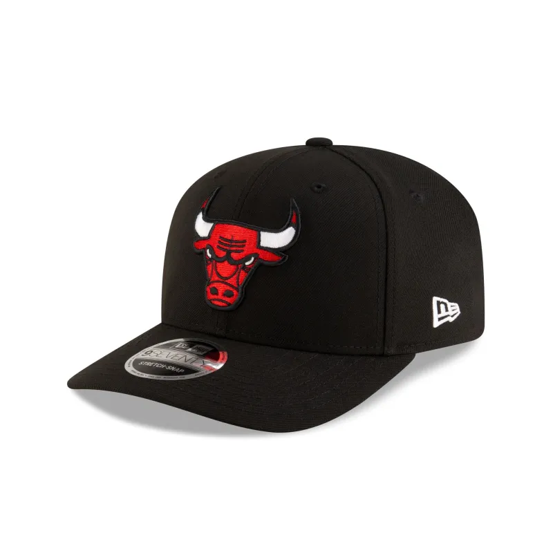 Chicago Bulls Team Black 9SEVENTY Stretch-Snap Hat sold by New Era