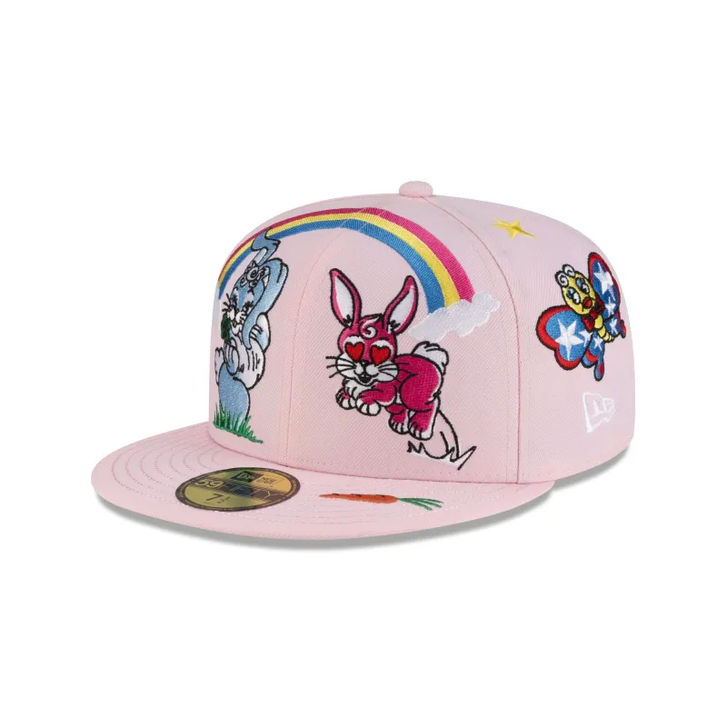 Kenzo Lucky Me Cartoon Pink 59FIFTY Fitted Hat made by New Era