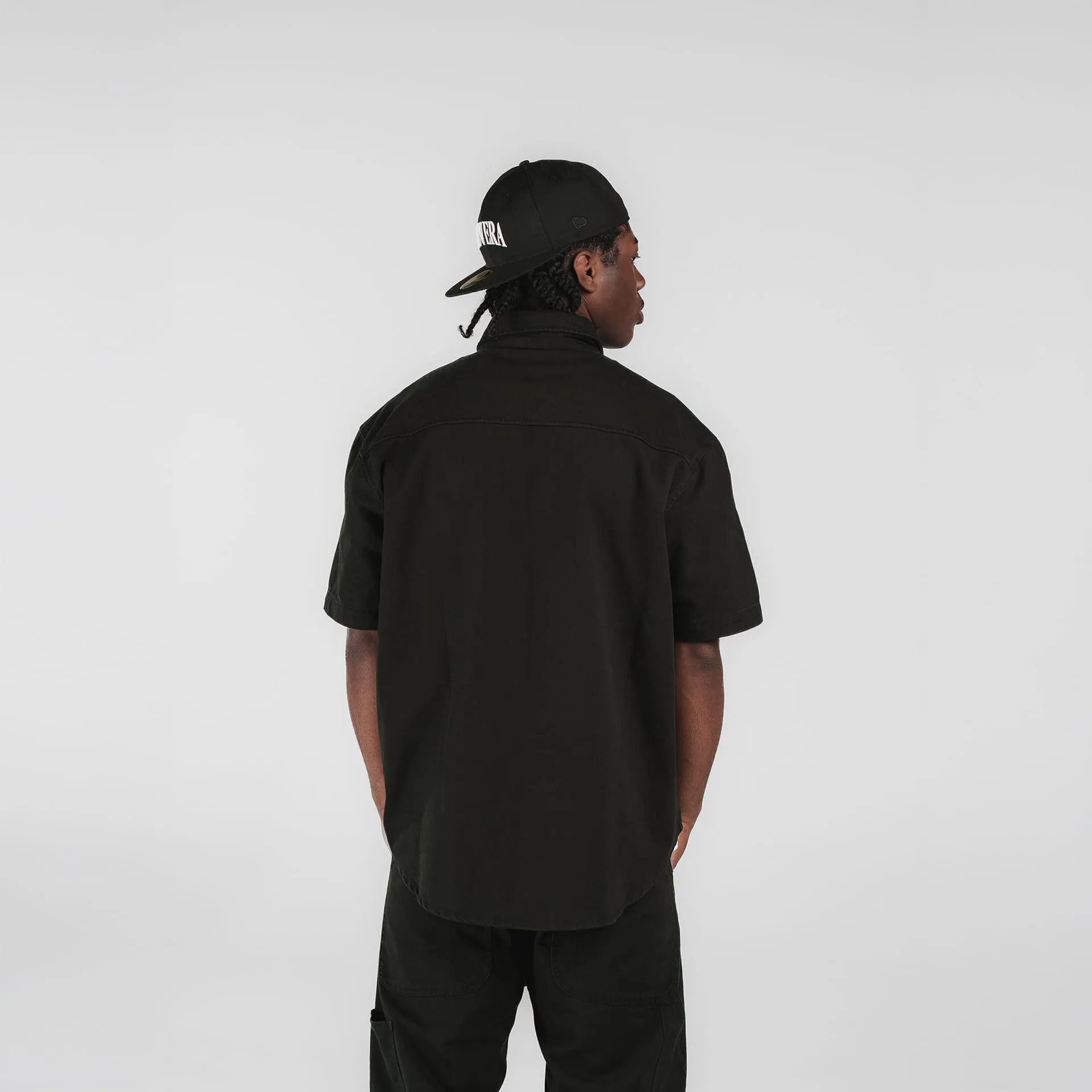 New Era Branded Ellicott Black Twill Half Sleeve Button Up Shirt sold by New Era product image thumbnail 4