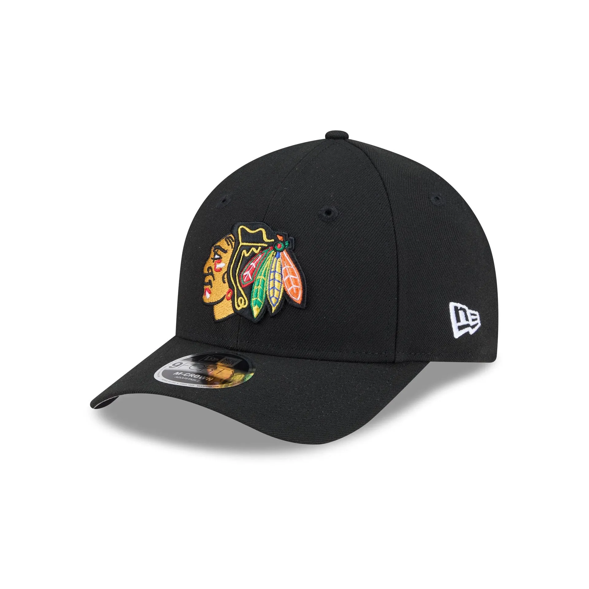 Chicago Blackhawks Team Black 9FORTY M-Crown Snapback Hat sold by New Era
