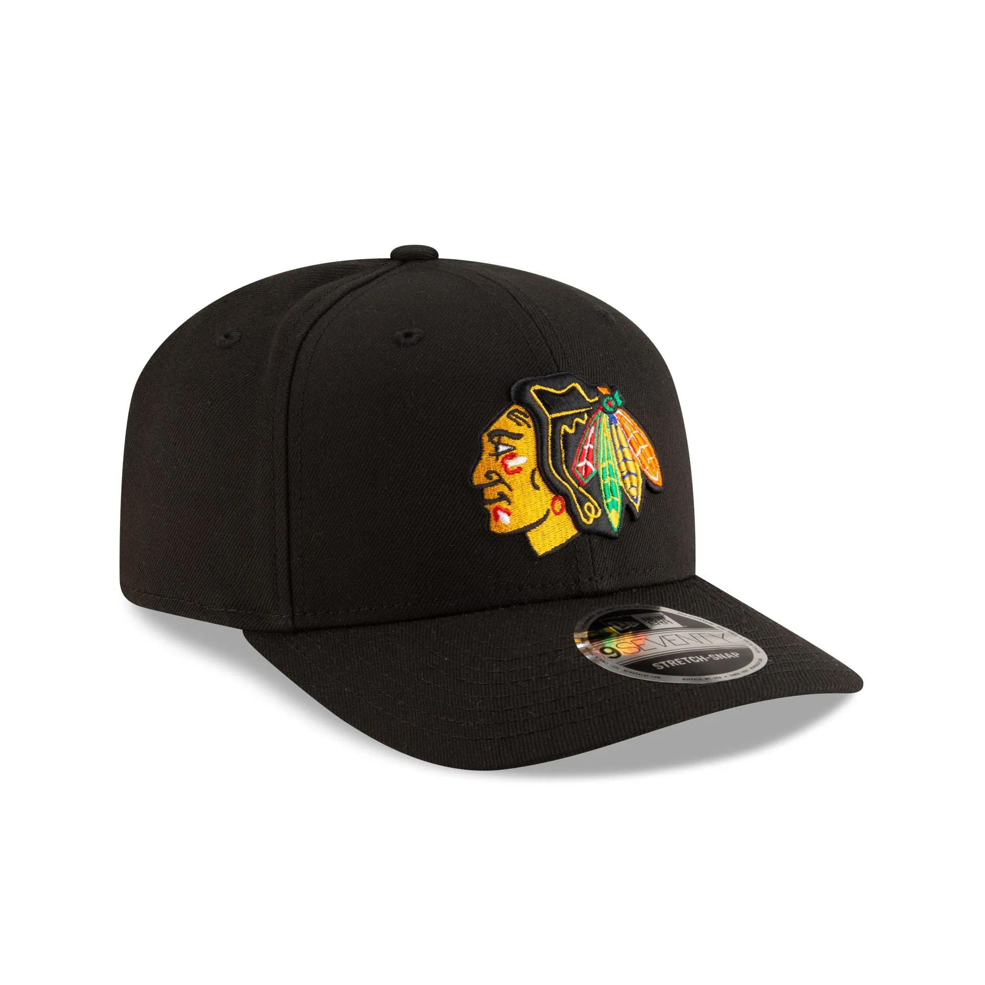 Chicago Blackhawks Team Black 9SEVENTY Stretch-Snap Hat sold by New Era product image thumbnail 3