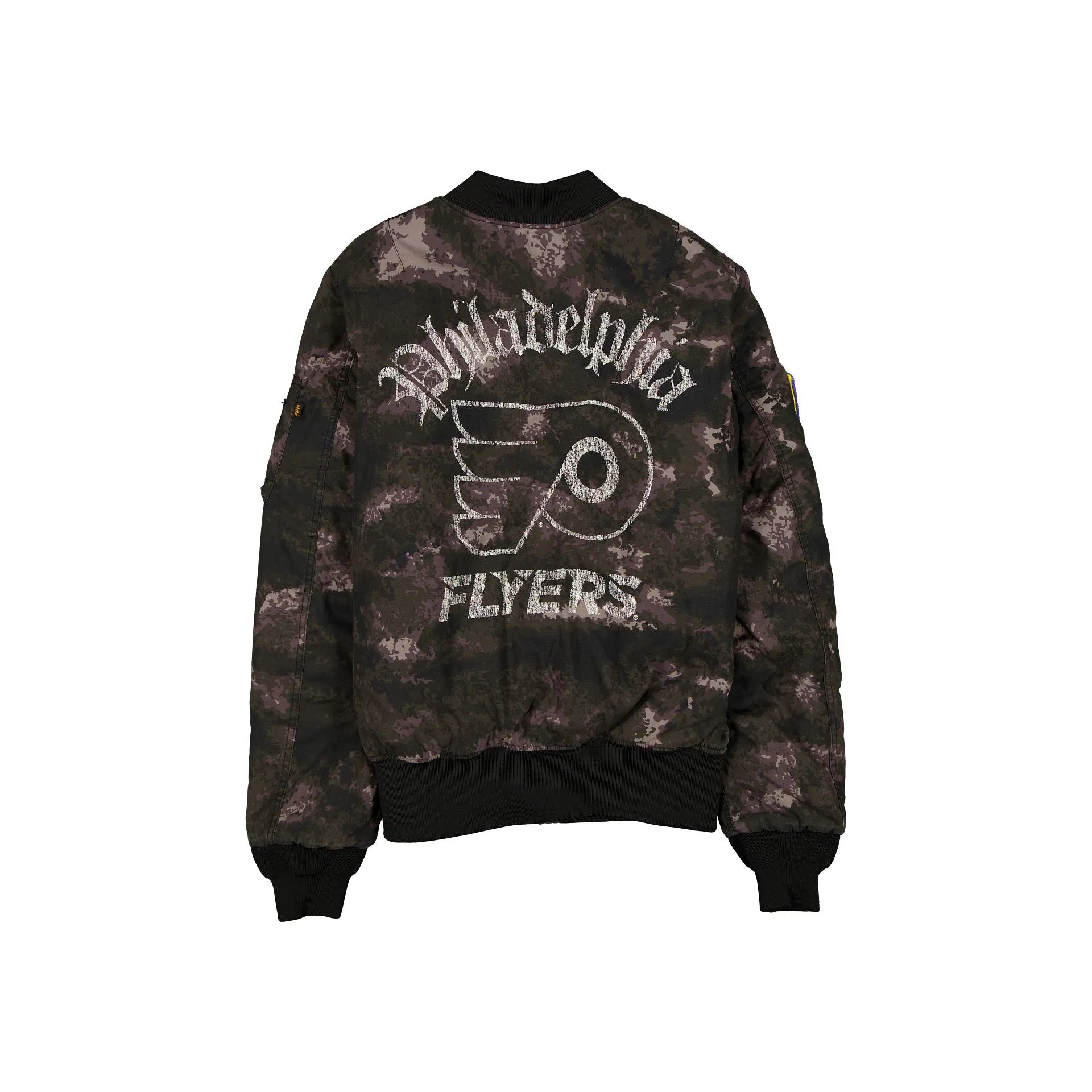 Alpha Industries x Philadelphia Flyers Black Camo MA-1 Bomber Jacket sold by New Era product image thumbnail 3