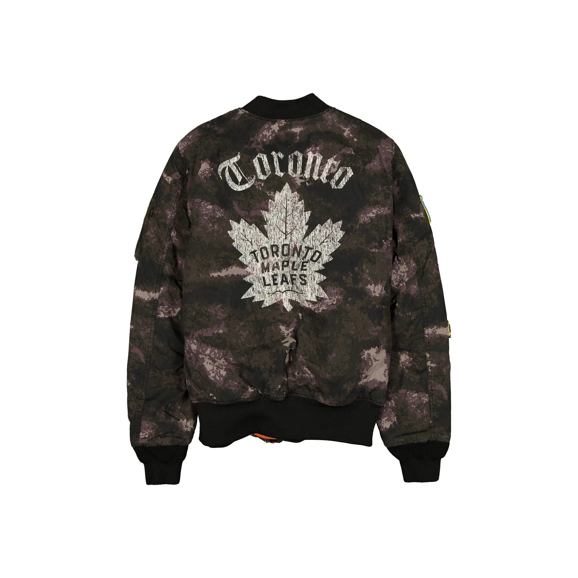 Alpha Industries x Toronto Maple Leafs Black Camo MA-1 Bomber Jacket sold by New Era product image thumbnail 3