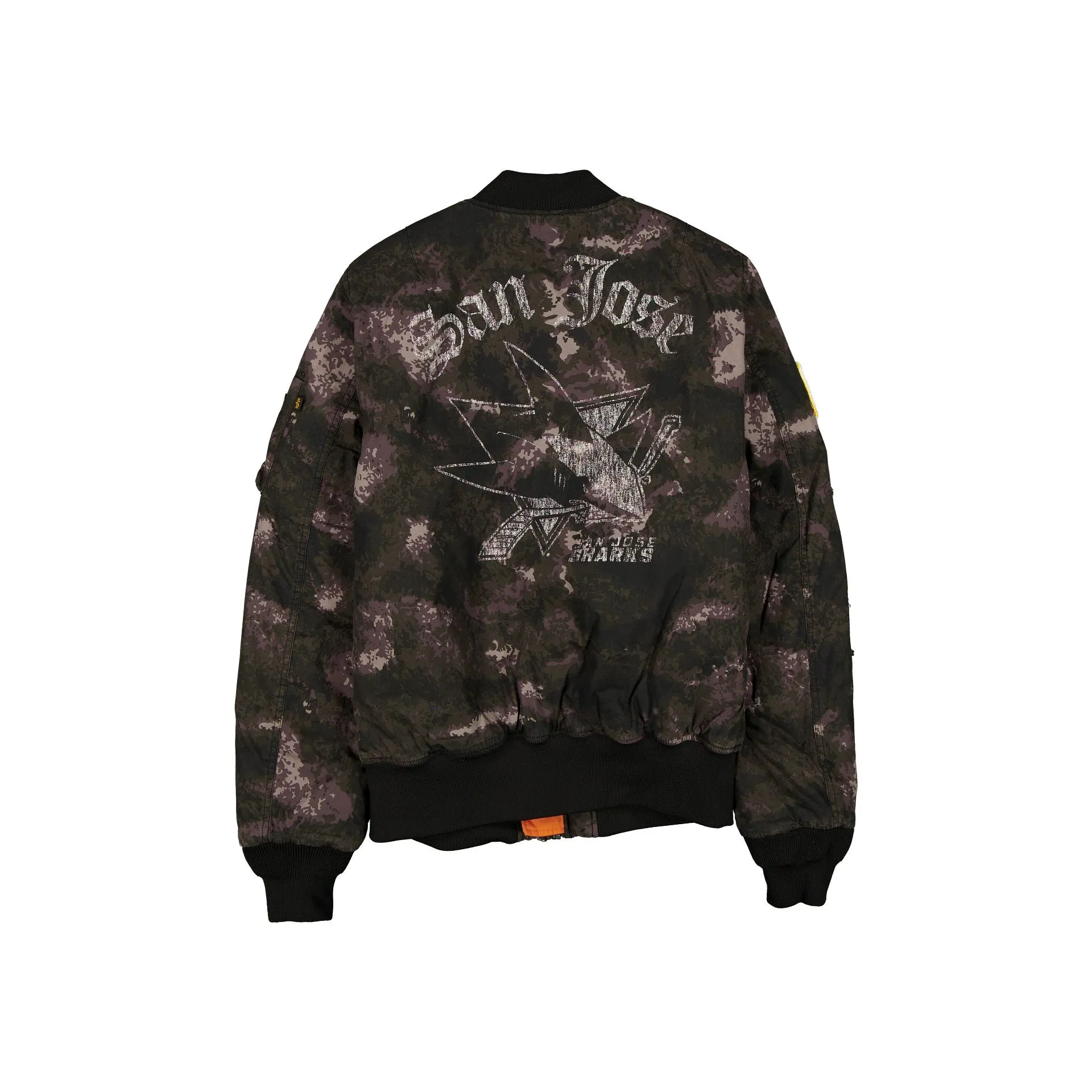 Alpha Industries x San Jose Sharks Black Camo MA-1 Bomber Jacket sold by New Era product image thumbnail 3