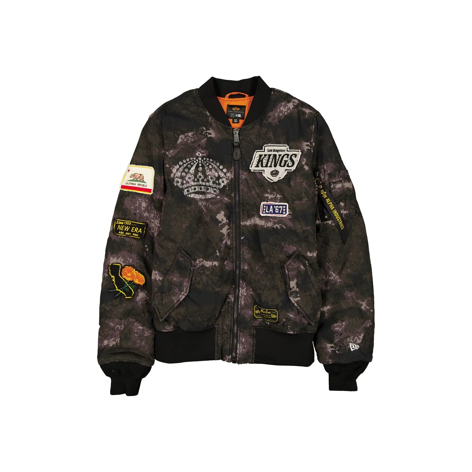 Alpha Industries x Los Angeles Kings Black Camo MA-1 Bomber Jacket sold by New Era