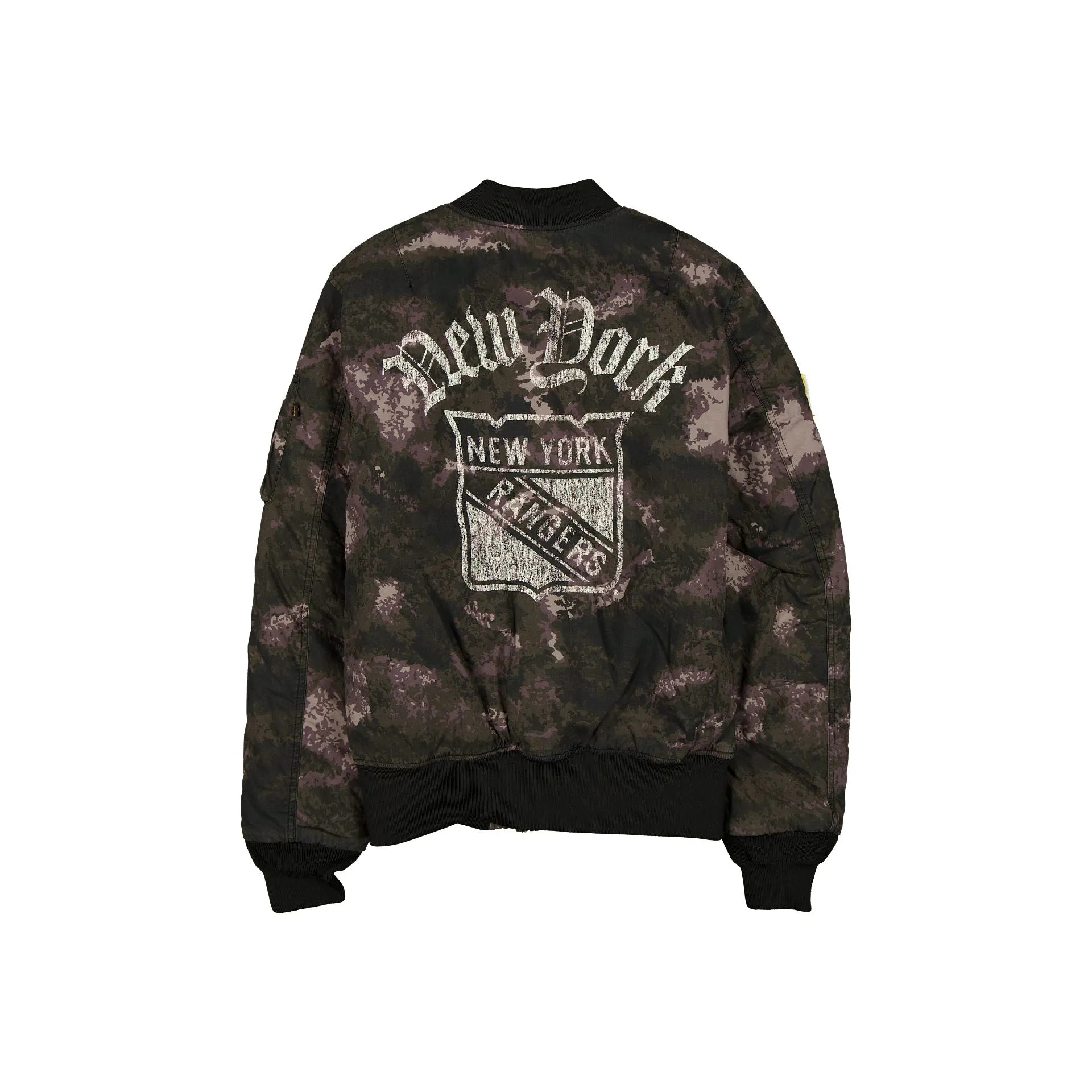 Alpha Industries x New York Rangers Black Camo MA-1 Bomber Jacket sold by New Era product image thumbnail 3