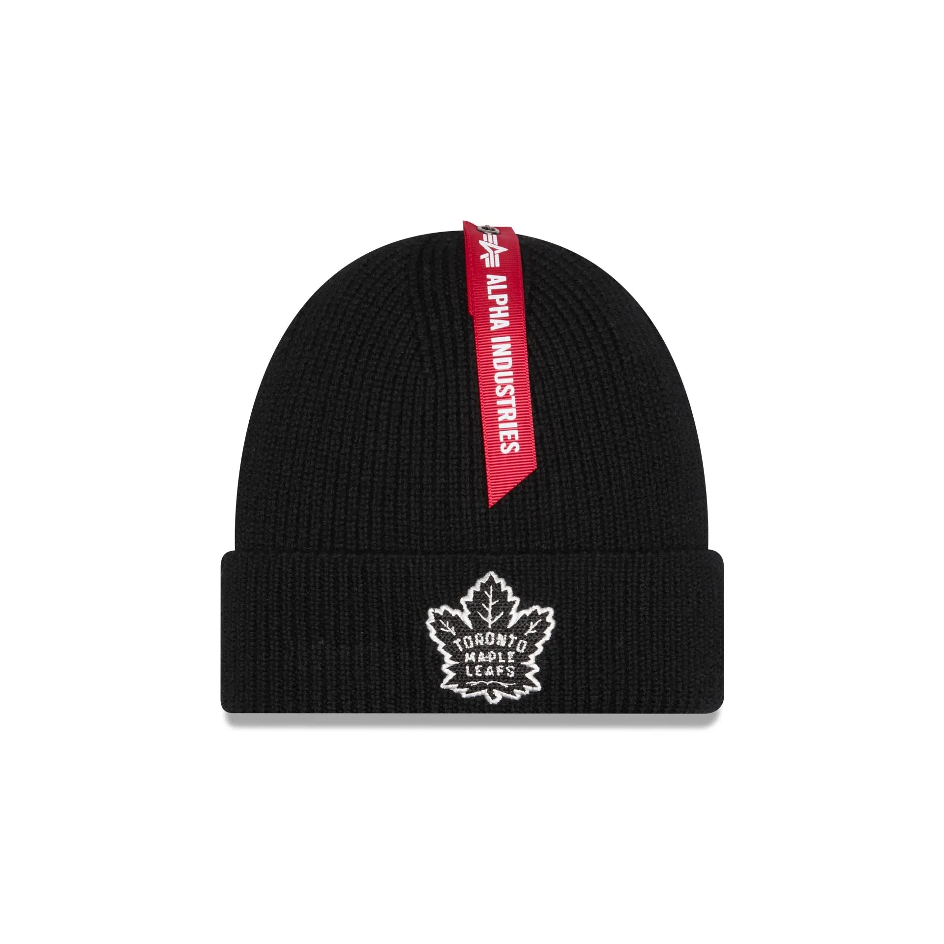 Alpha Industries x Toronto Maple Leafs Black Cuff Knit Hat sold by New Era