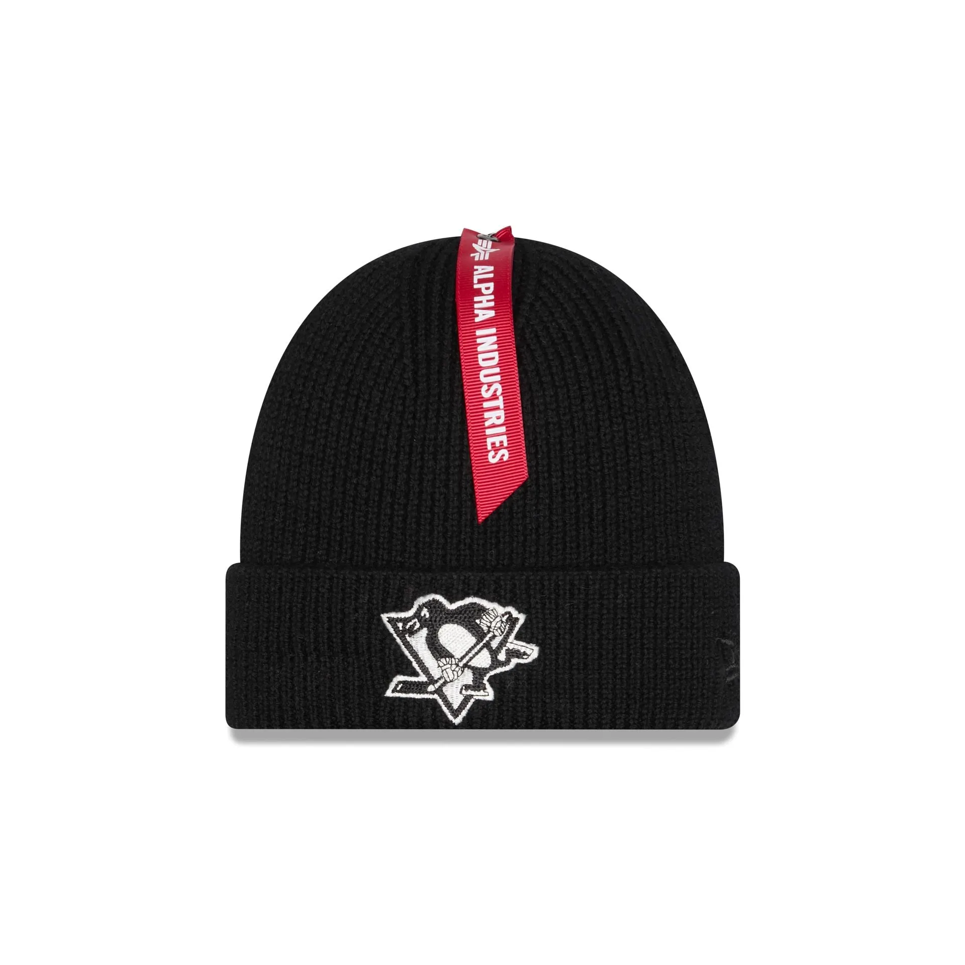 Alpha Industries x Pittsburgh Penguins Black Cuff Knit Hat sold by New Era
