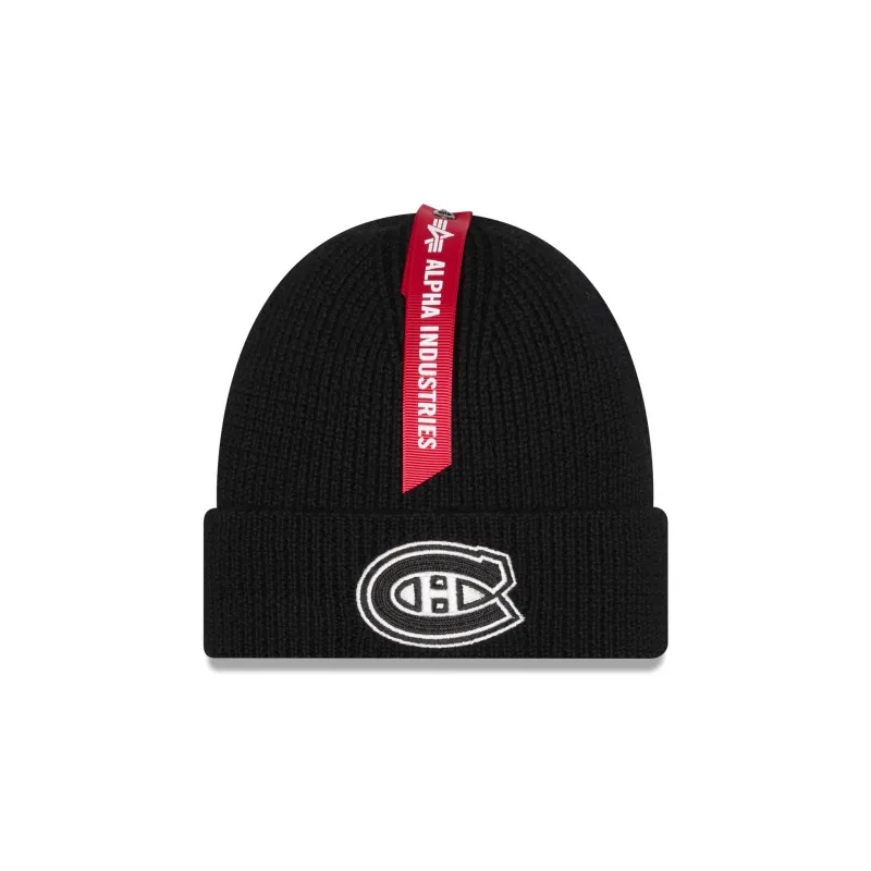 Alpha Industries x Montreal Canadiens Black Cuff Knit Hat sold by New Era