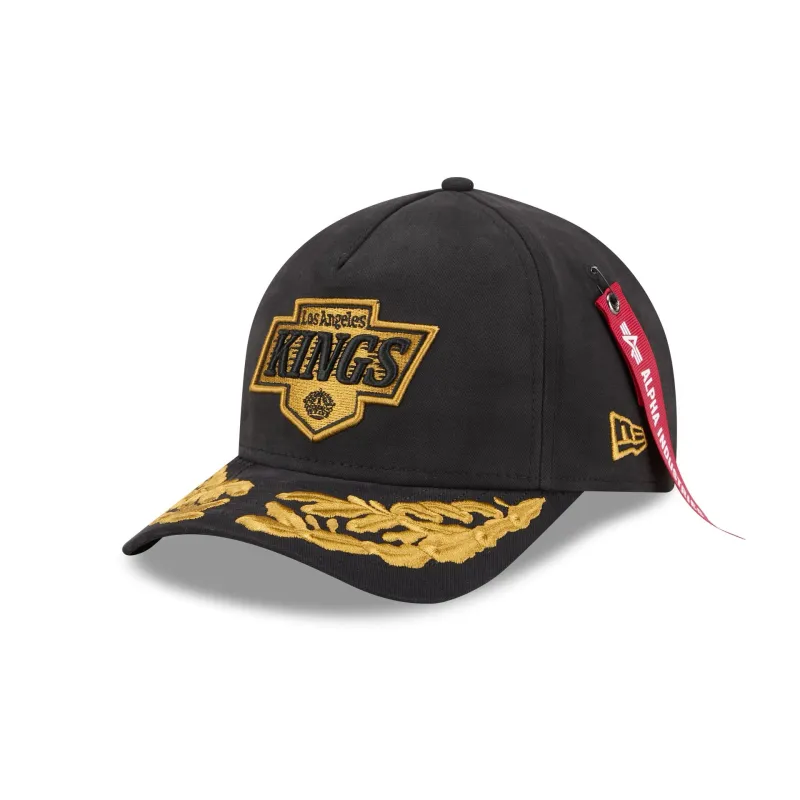 Alpha Industries x Los Angeles Kings Black 9FORTY M-Crown A-Frame Snapback Hat sold by New Era
