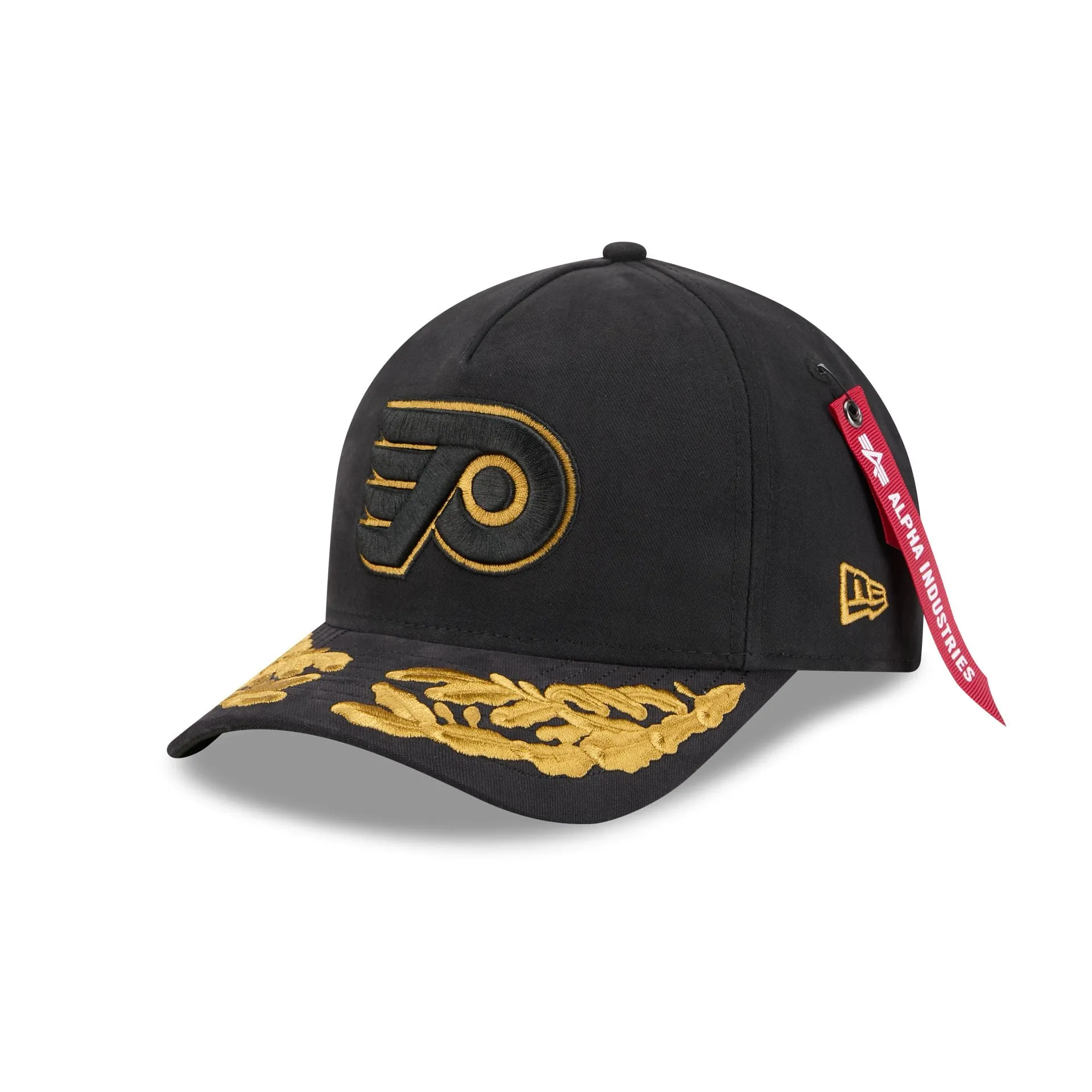 Alpha Industries x Philadelphia Flyers Black 9FORTY M-Crown A-Frame Snapback Hat sold by New Era
