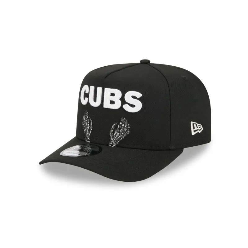 Chicago Cubs Skeletal Script 9FIFTY A-Frame Snapback Hat sold by New Era