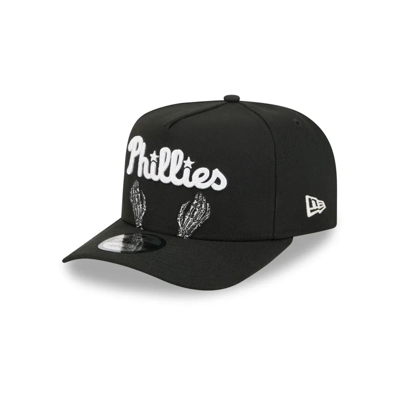 Philadelphia Phillies Skeletal Script 9FIFTY A-Frame Snapback Hat made by New Era