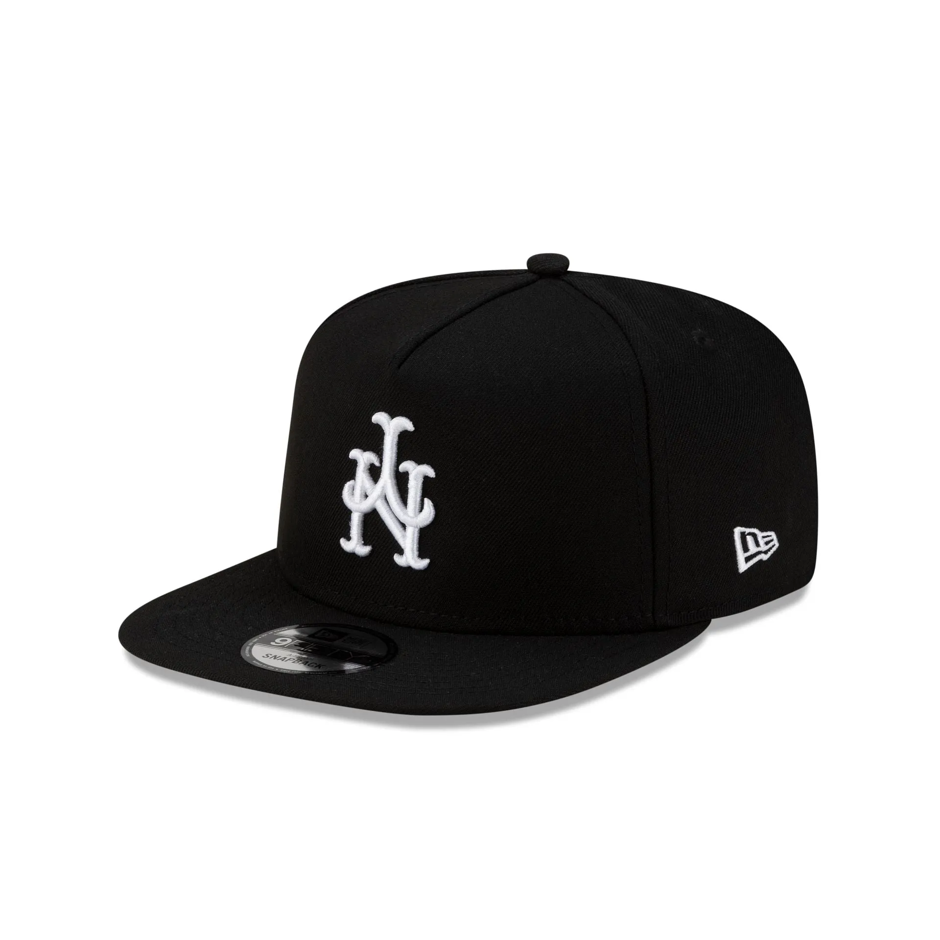 New York Mets Upside Down Logo Black 9FIFTY A-Frame Snapback Hat sold by New Era