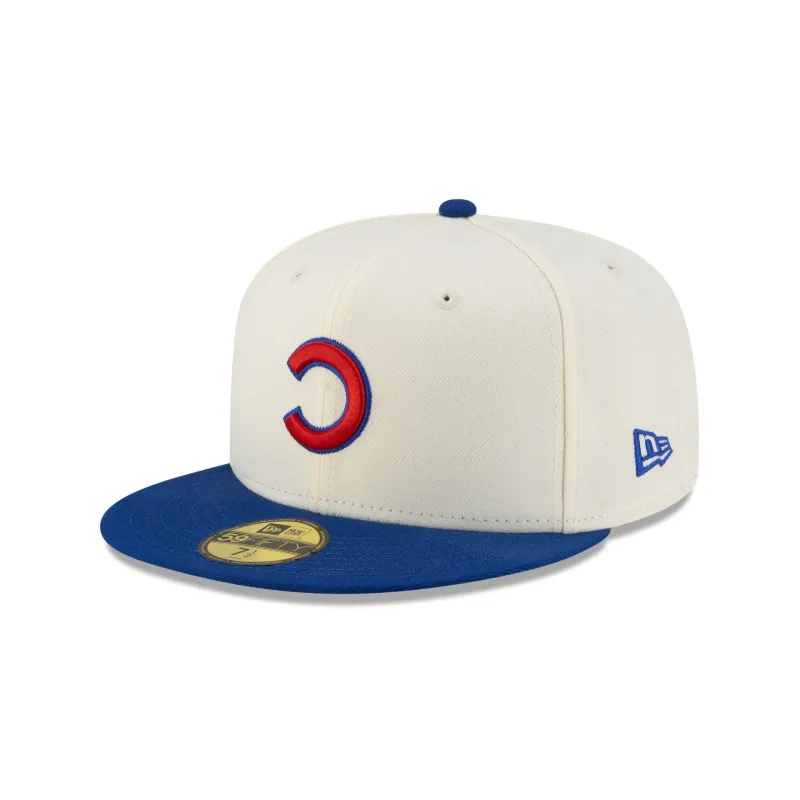 Chicago Cubs Upside Down Logo Chrome 59FIFTY Fitted Hat sold by New Era
