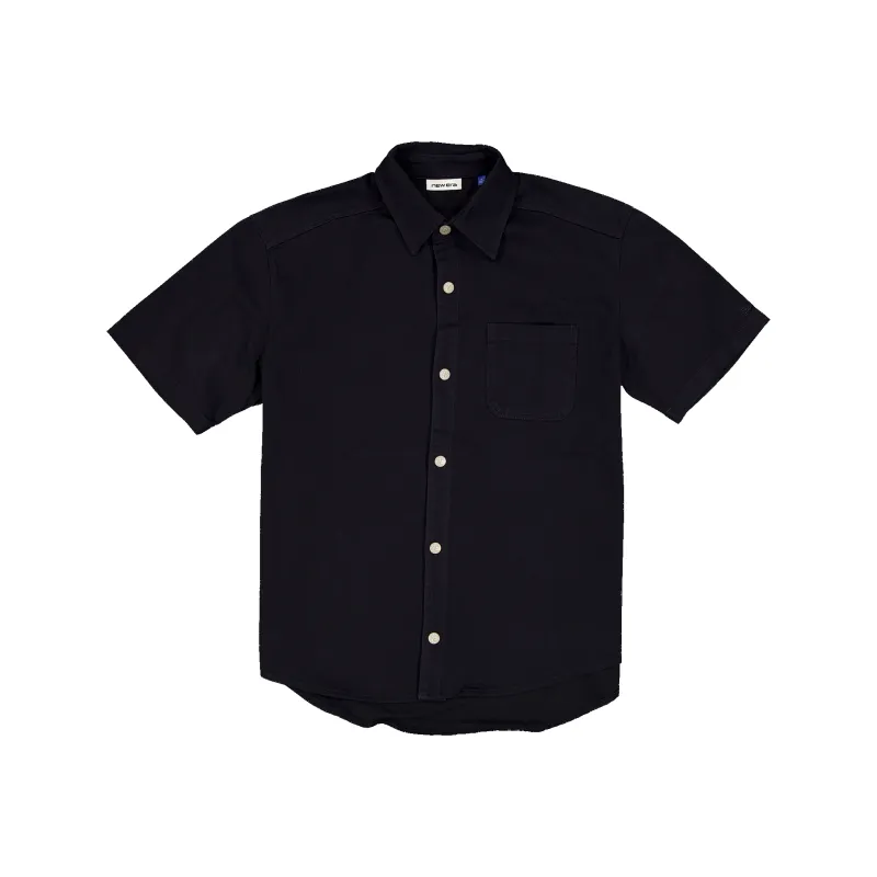 New Era Branded Brushed Cotton Navy Button Up Shirt sold by New Era