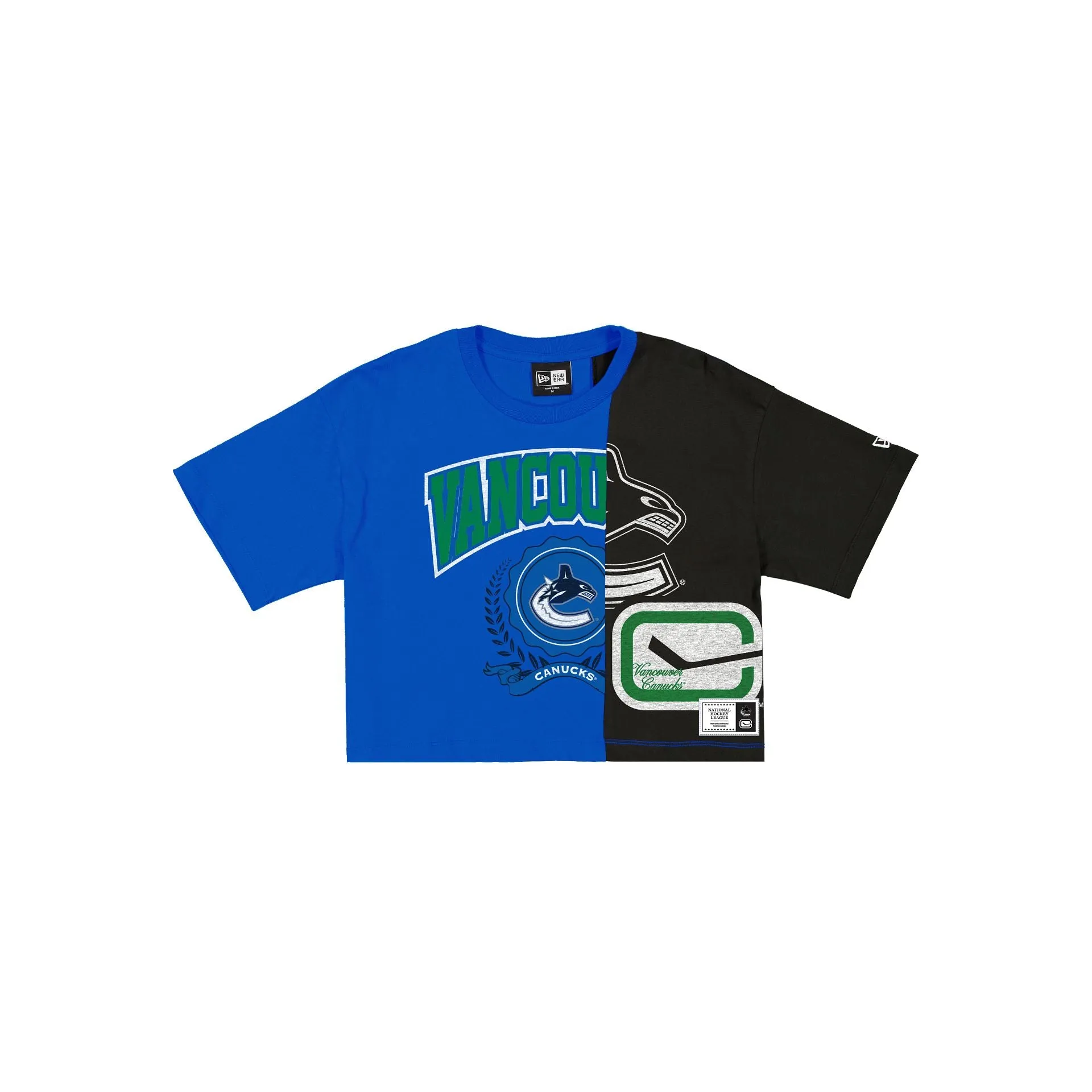 Vancouver Canucks Team Split Women's Cropped Short-Sleeve T-Shirt sold by New Era