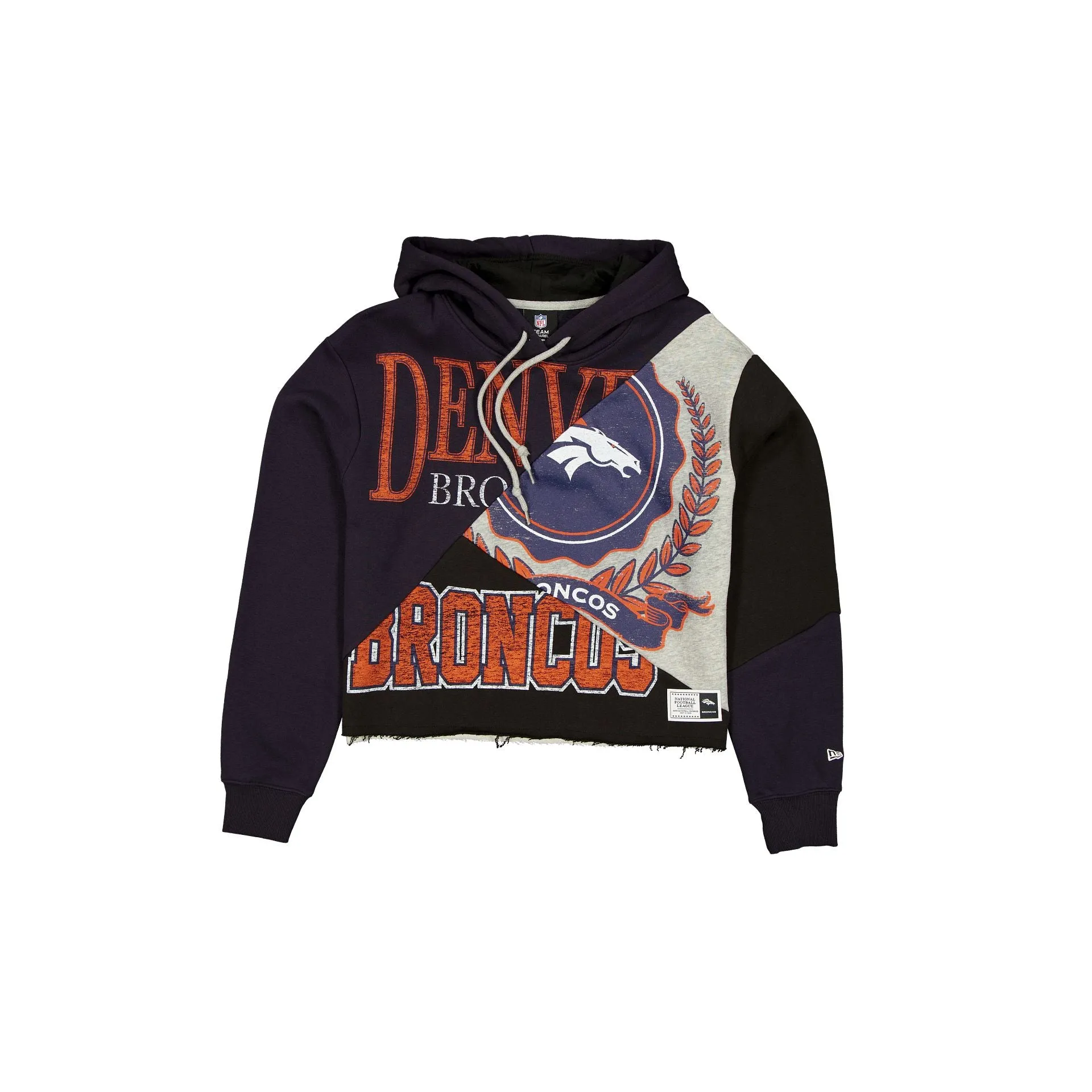 Denver Broncos Team Split Women's Cropped Hoodie sold by New Era
