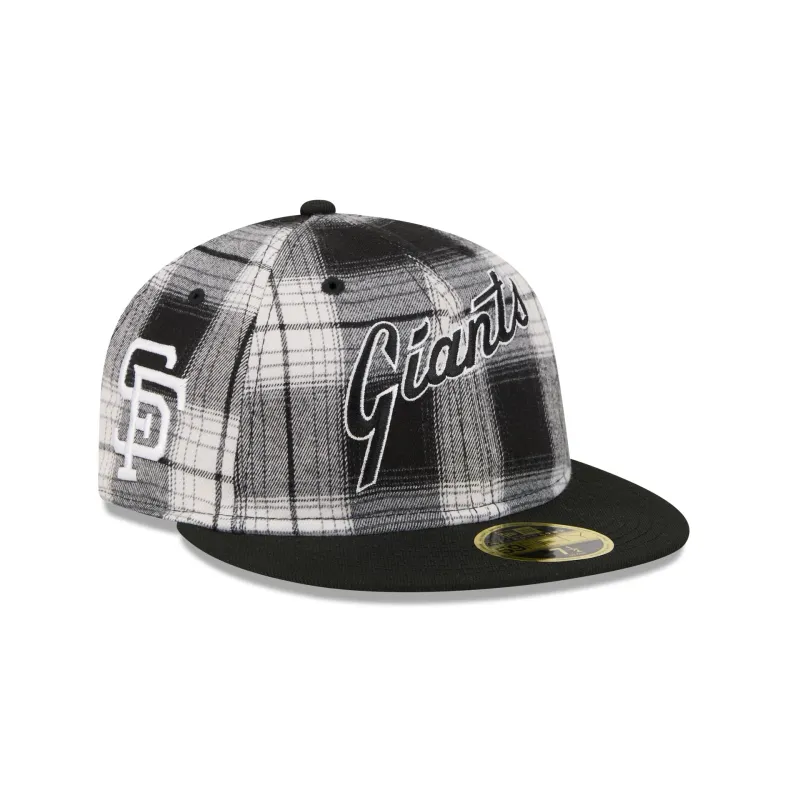 San Francisco Giants Grunge Plaid Retro Crown 59FIFTY Fitted Hat sold by New Era