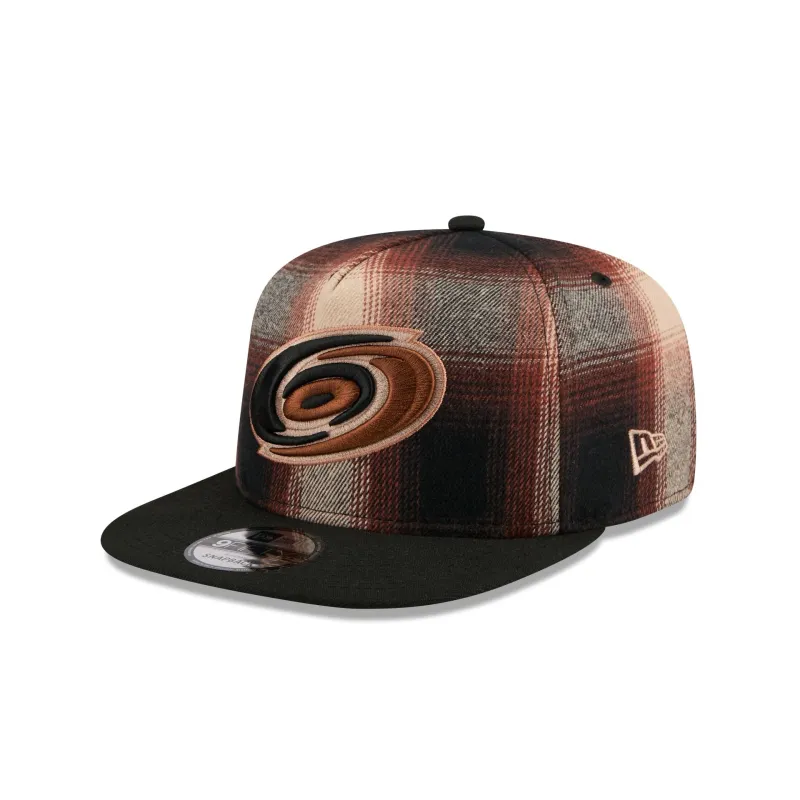 Carolina Hurricanes Grunge Plaid 9FIFTY A-Frame Adjustable Hat sold by New Era